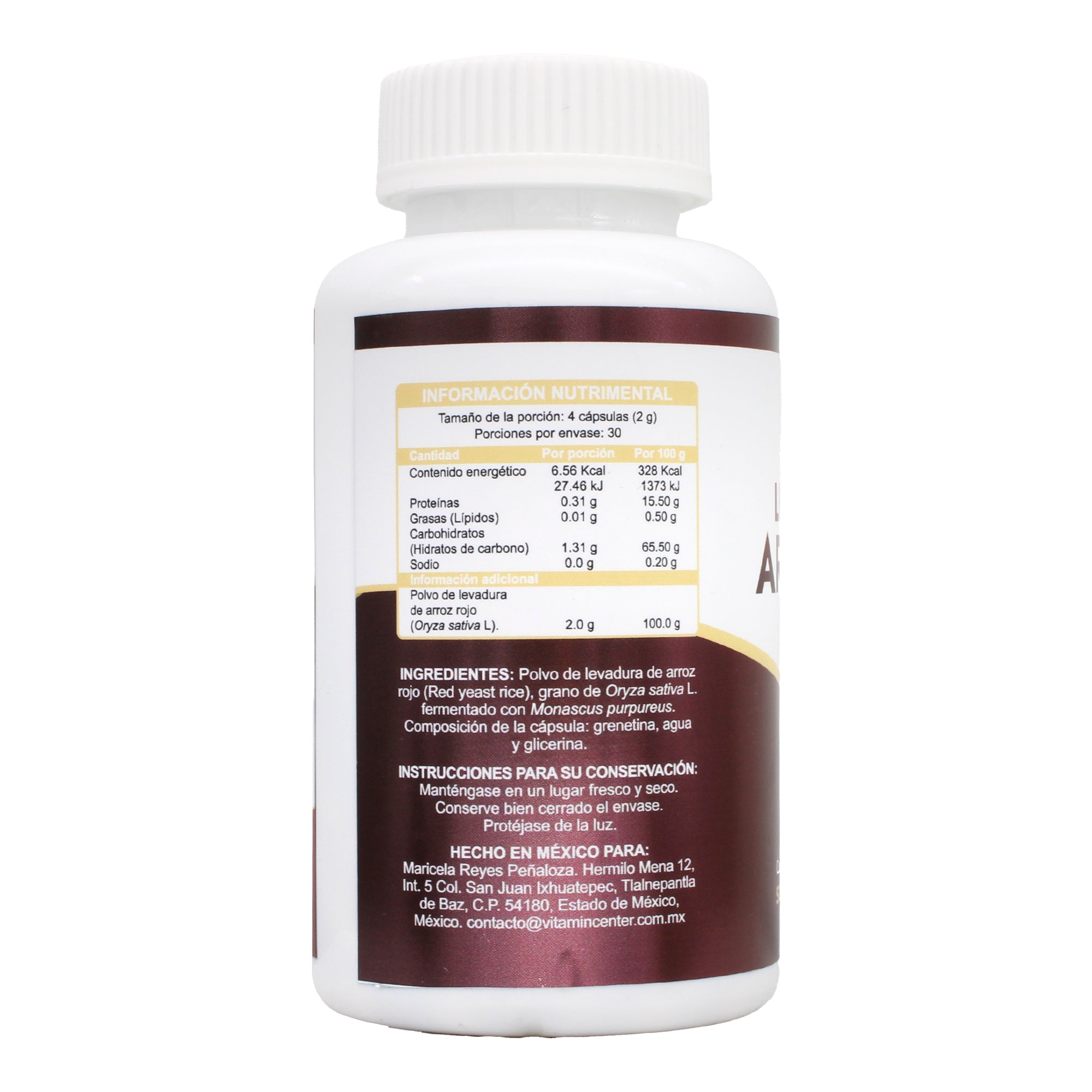 Levadura De Arroz Roja 120 Cap