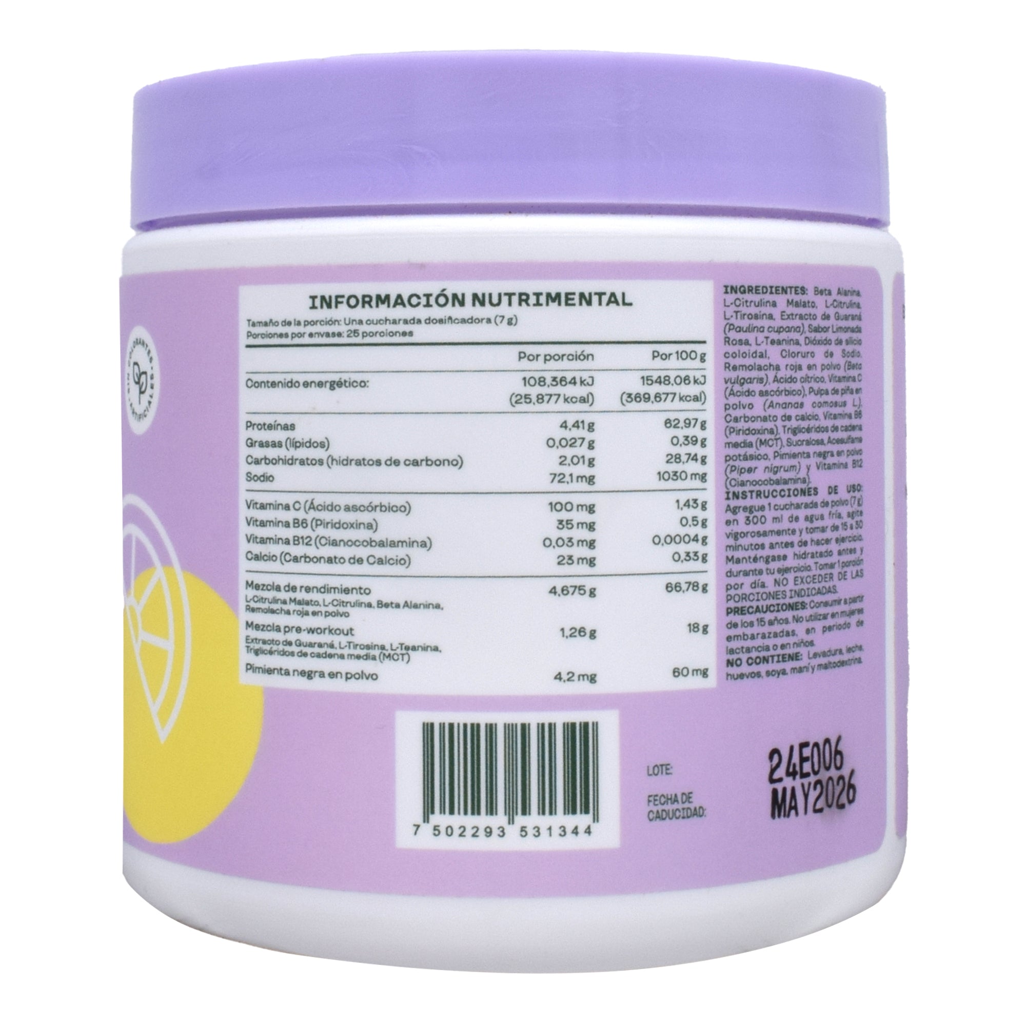 Pre Workout Limonada Rosa 175 G