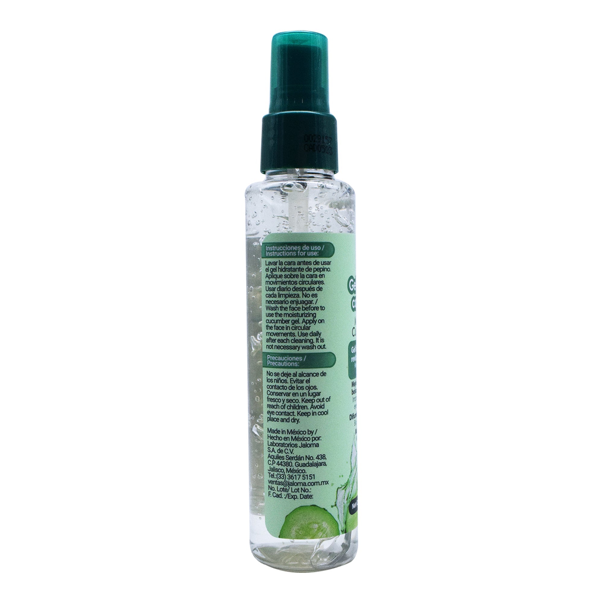 Gel Facial Hidratante Con Pepino 120 Ml