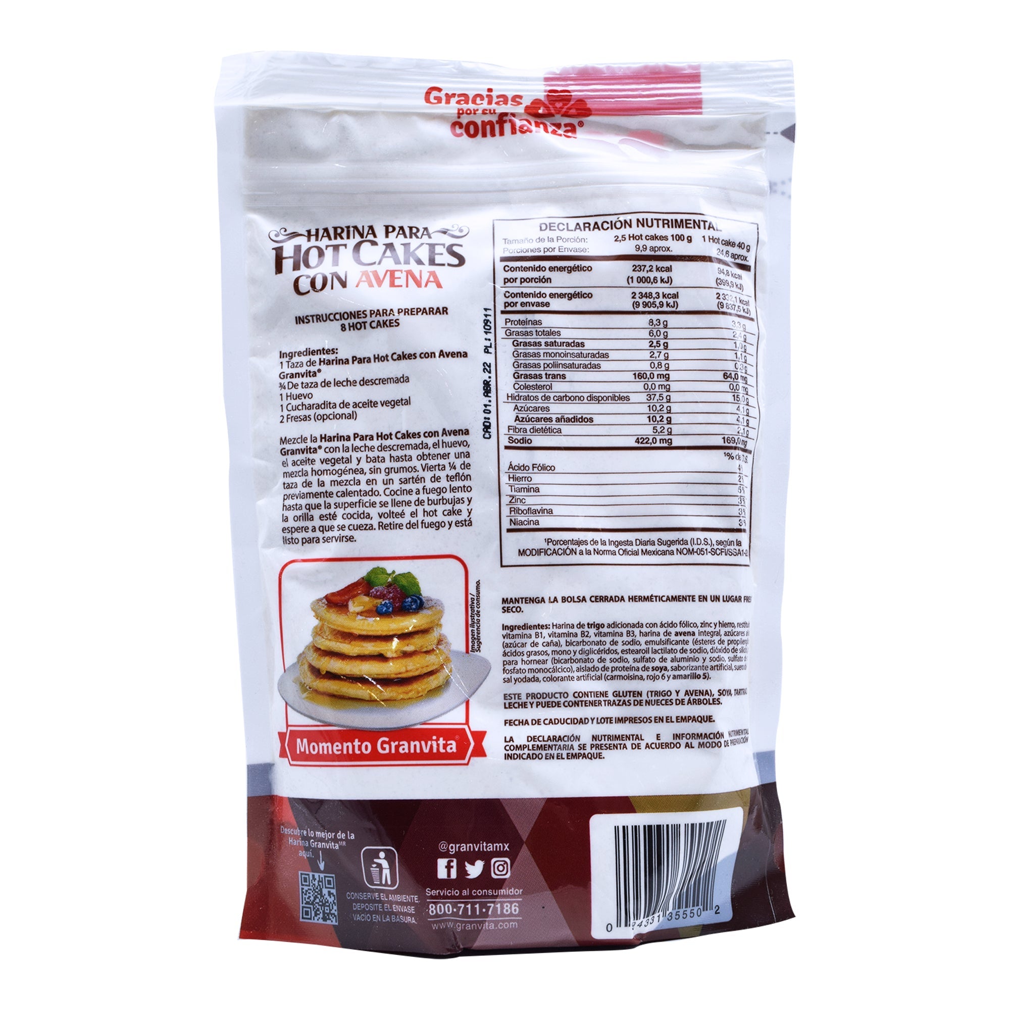 Harina Para Hot Cakes Con Avena 400 G