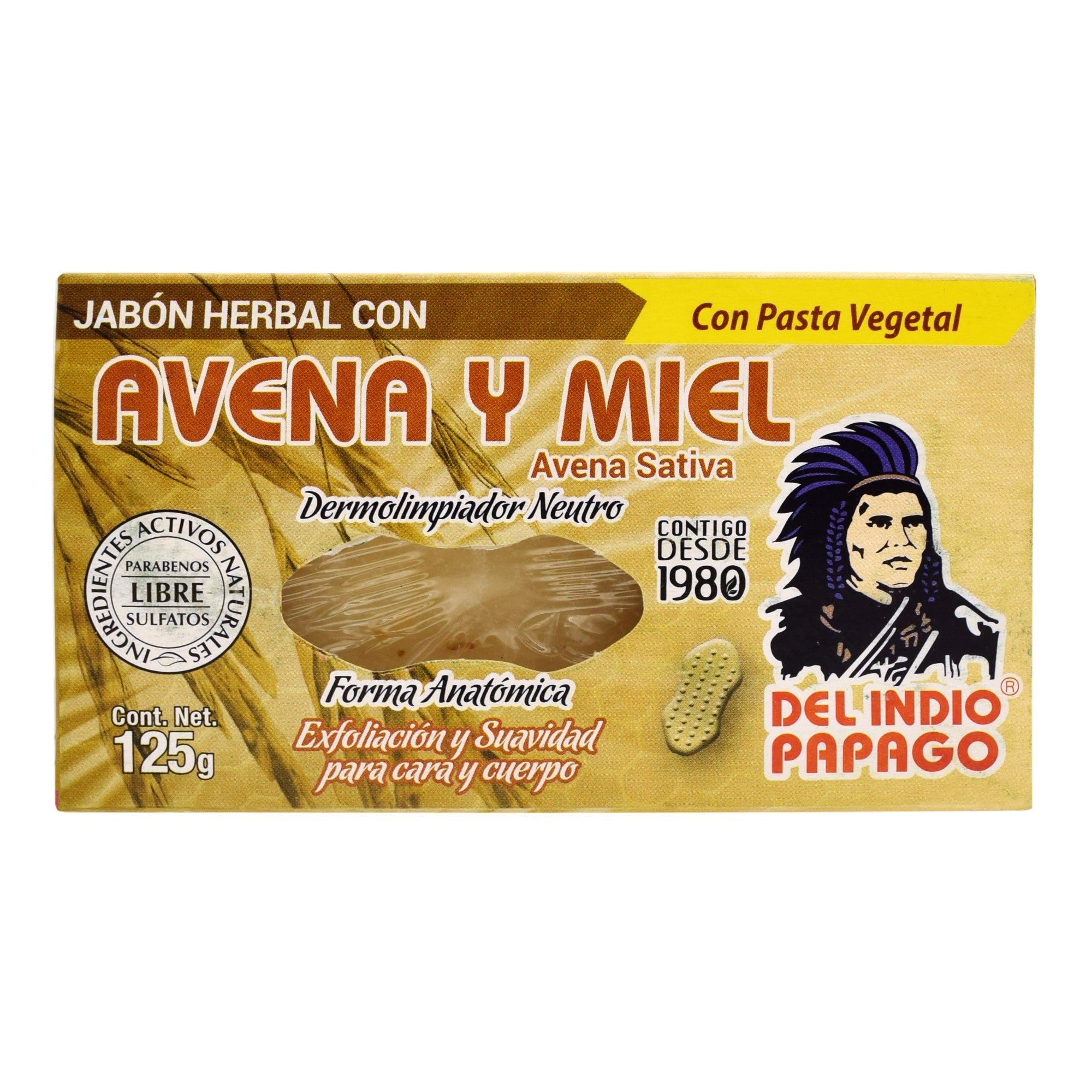 Jabon De Avena Y Miel Indio Papago 125 G