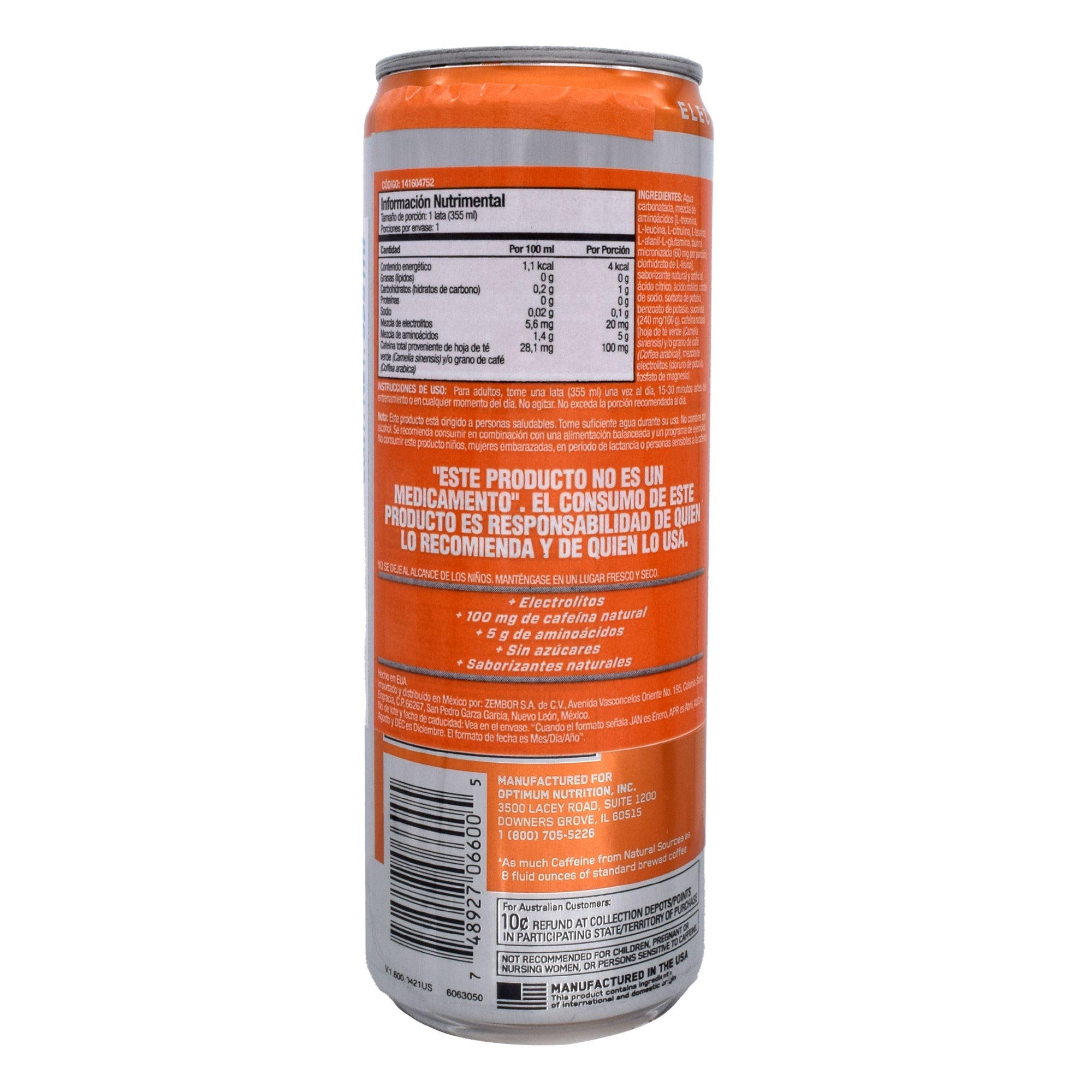 Amin.o. Electrolitos Naranja 355 Ml