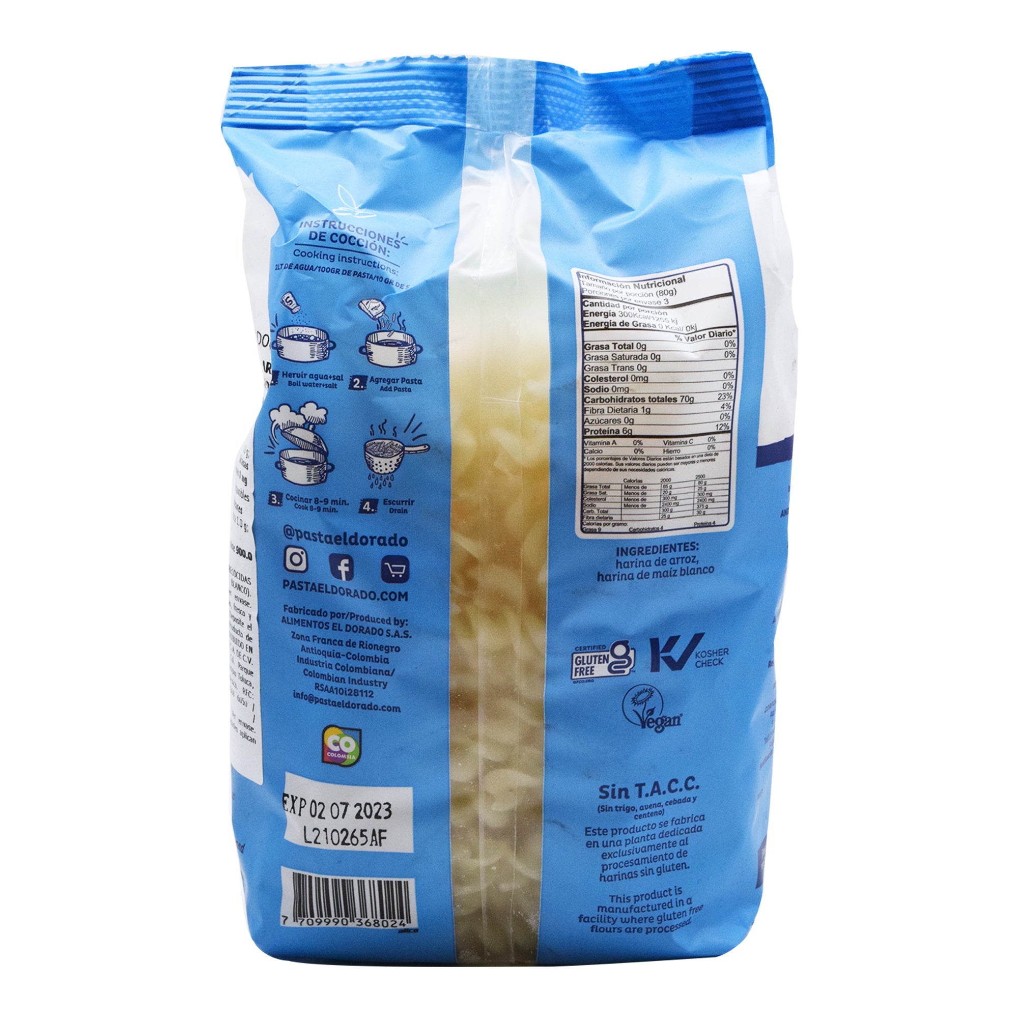 Pasta De Arroz Fusilli 250 G