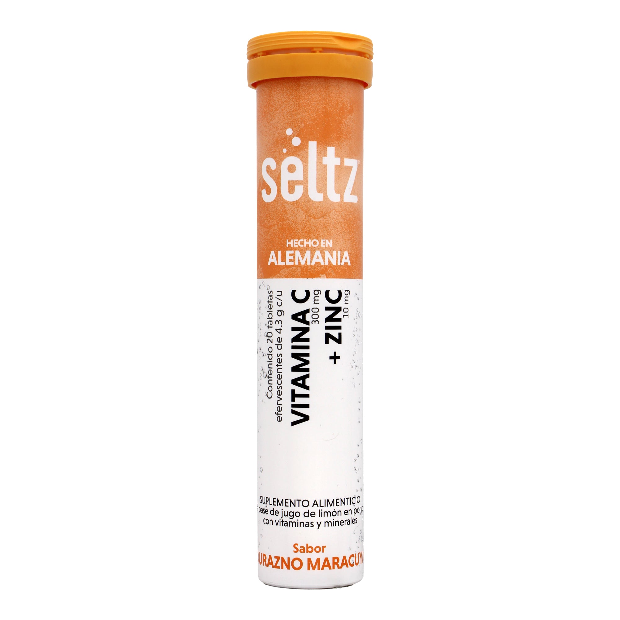 Vitamina C Zinc Durazno Maracuya Efervescente 20 Tab