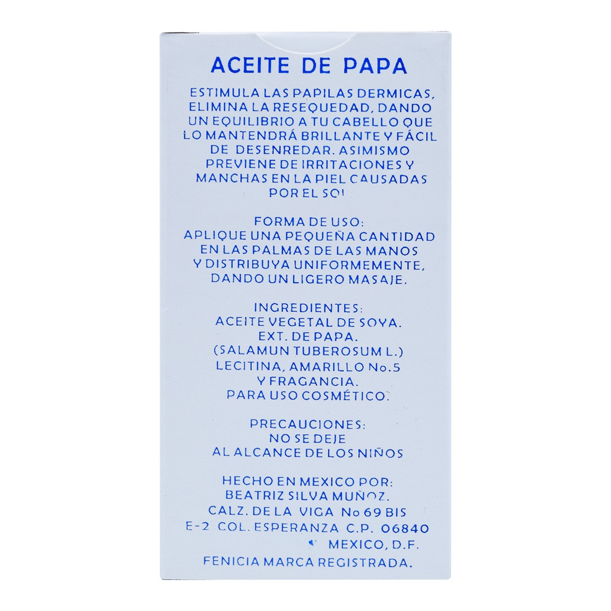 Aceite De Papa 60 Ml