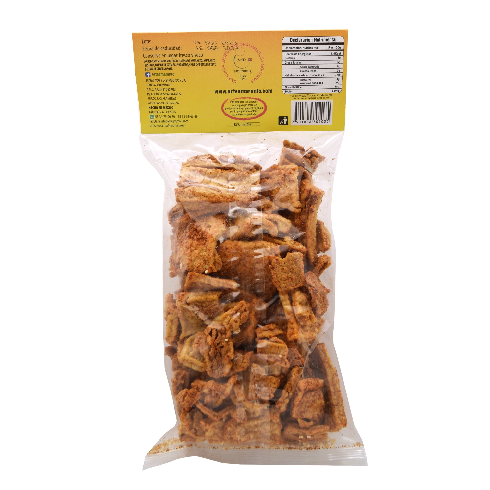 Chicharron Con Amaranto Y Soya Chipotle 100 G (Caja 20)