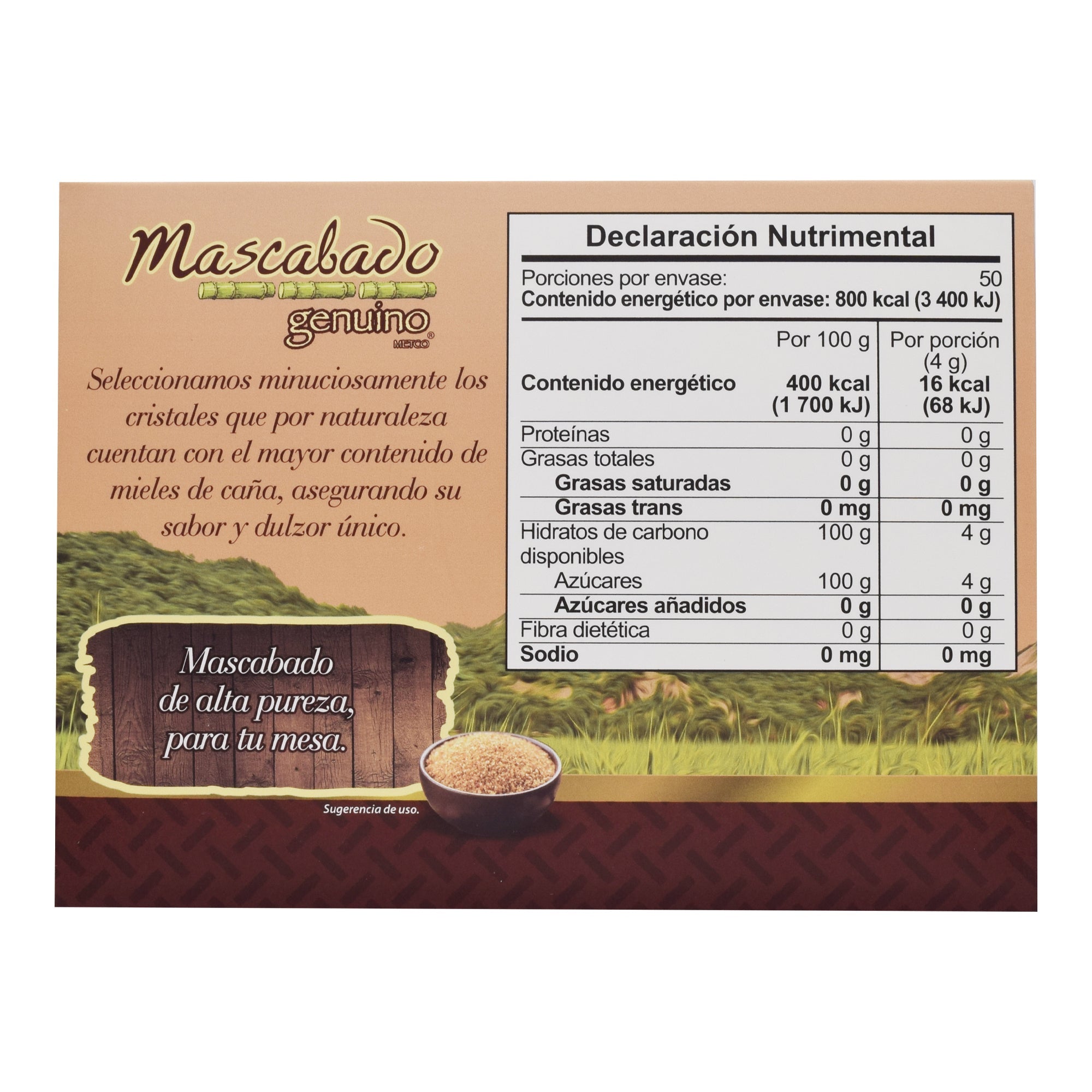 Mascabado 50 Sob 4 G C/u