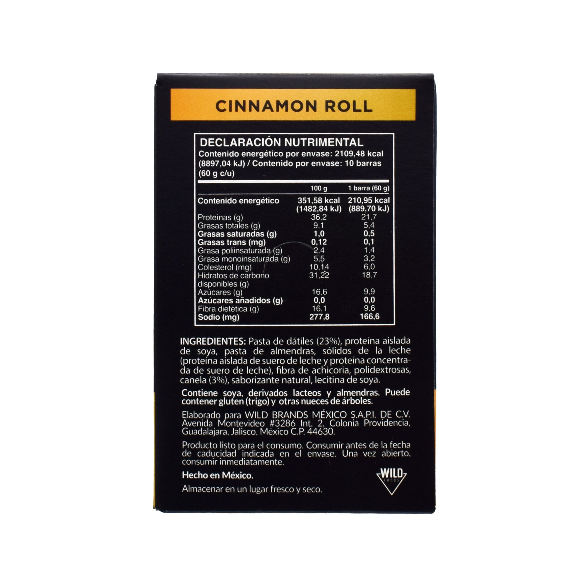Barra Proteina De Soya Y Leche Rol De Canela 10 Barras 60 G C/u (PAQUETE 10)