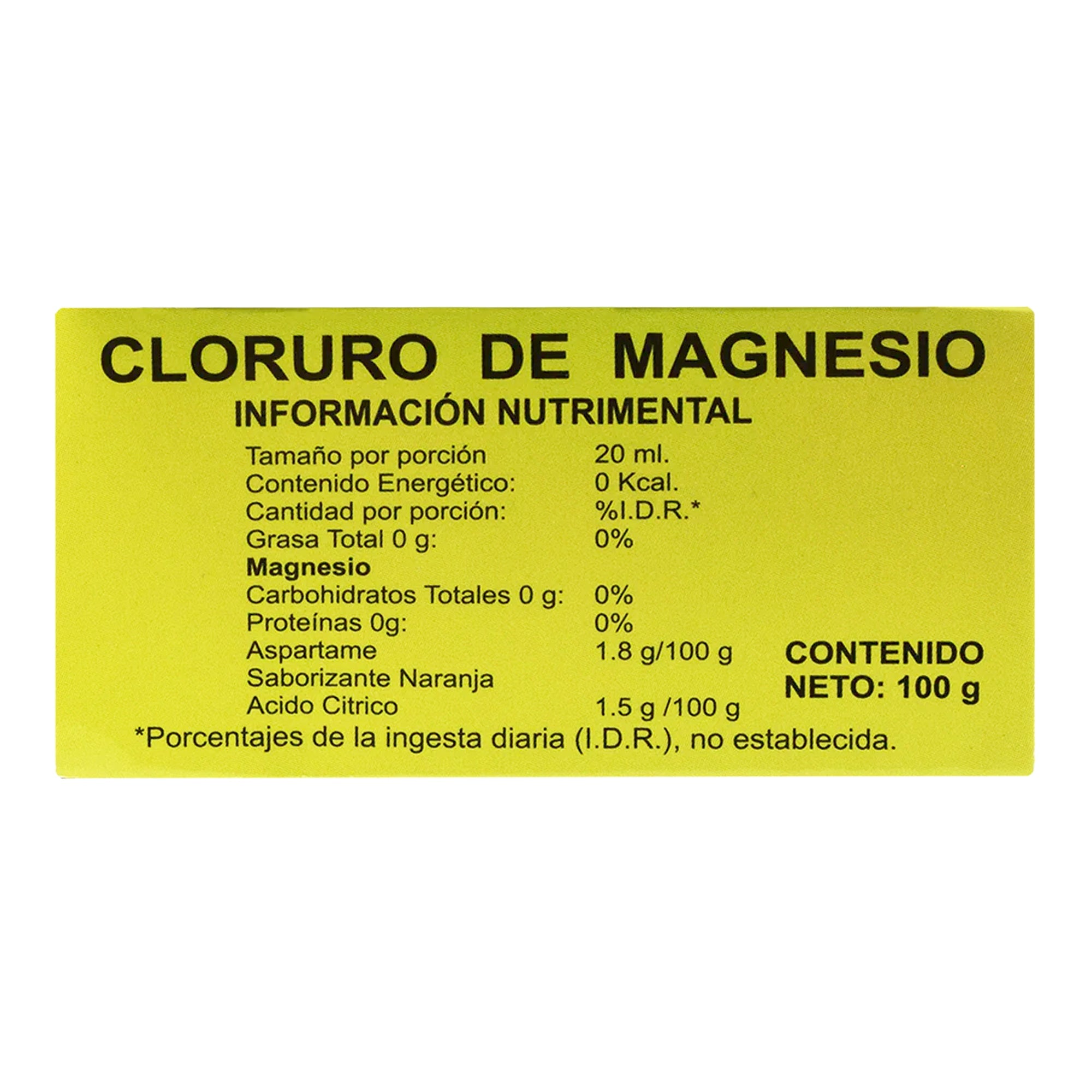 Cloruro De Magnesio Sabor Naranja 100 G