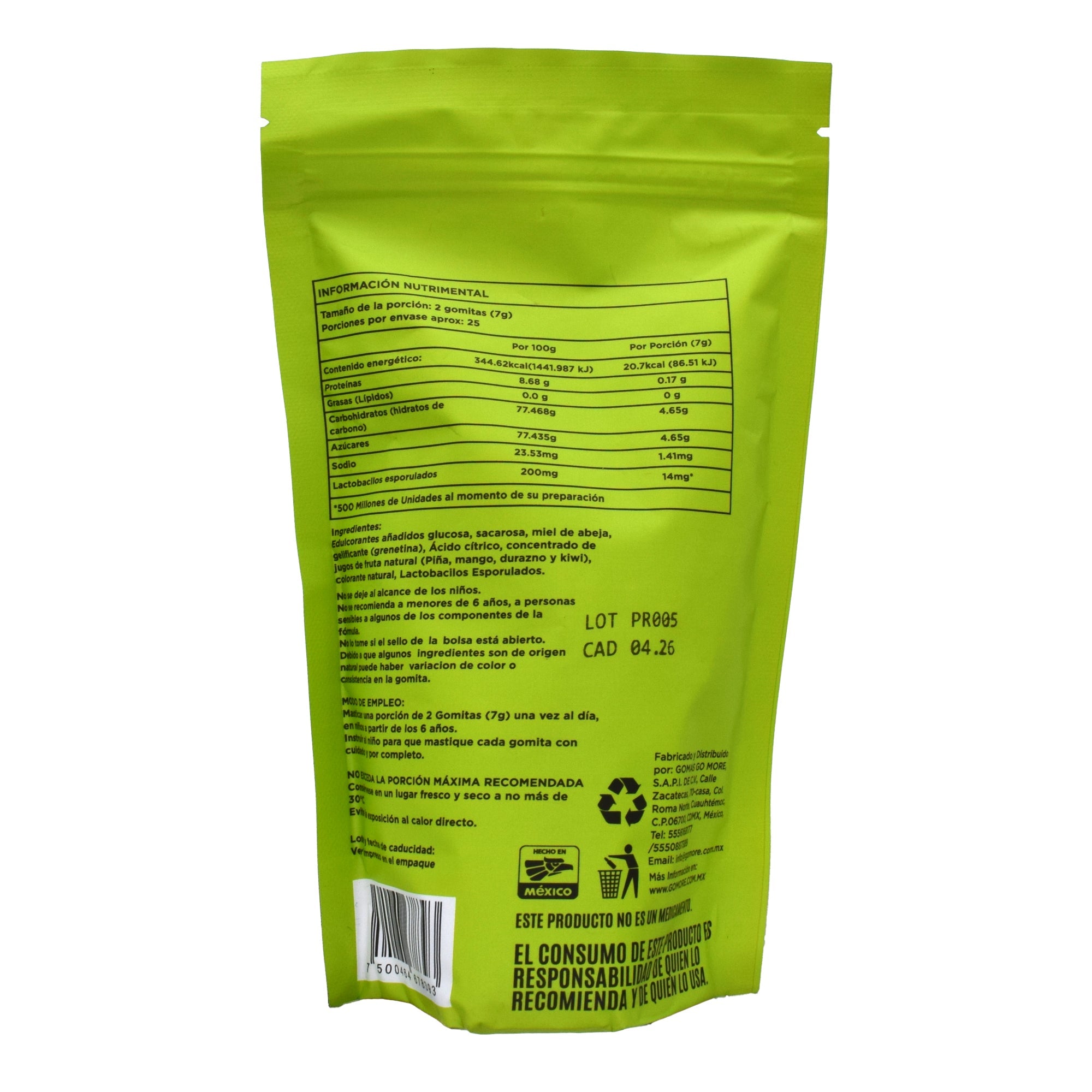 Gomitas Probioticos Y Prebioticos 180 G