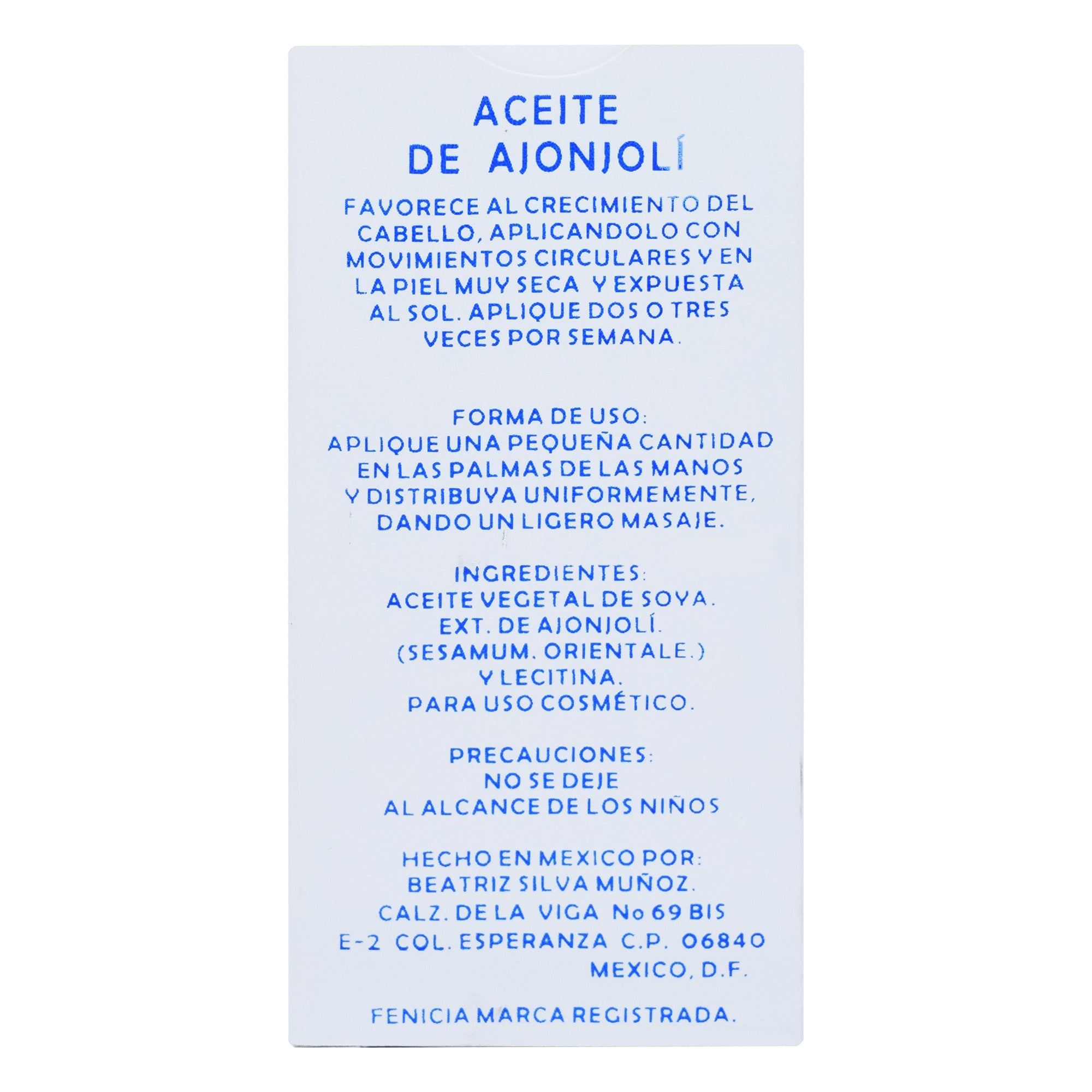 Aceite De Ajonjoli 60 Ml