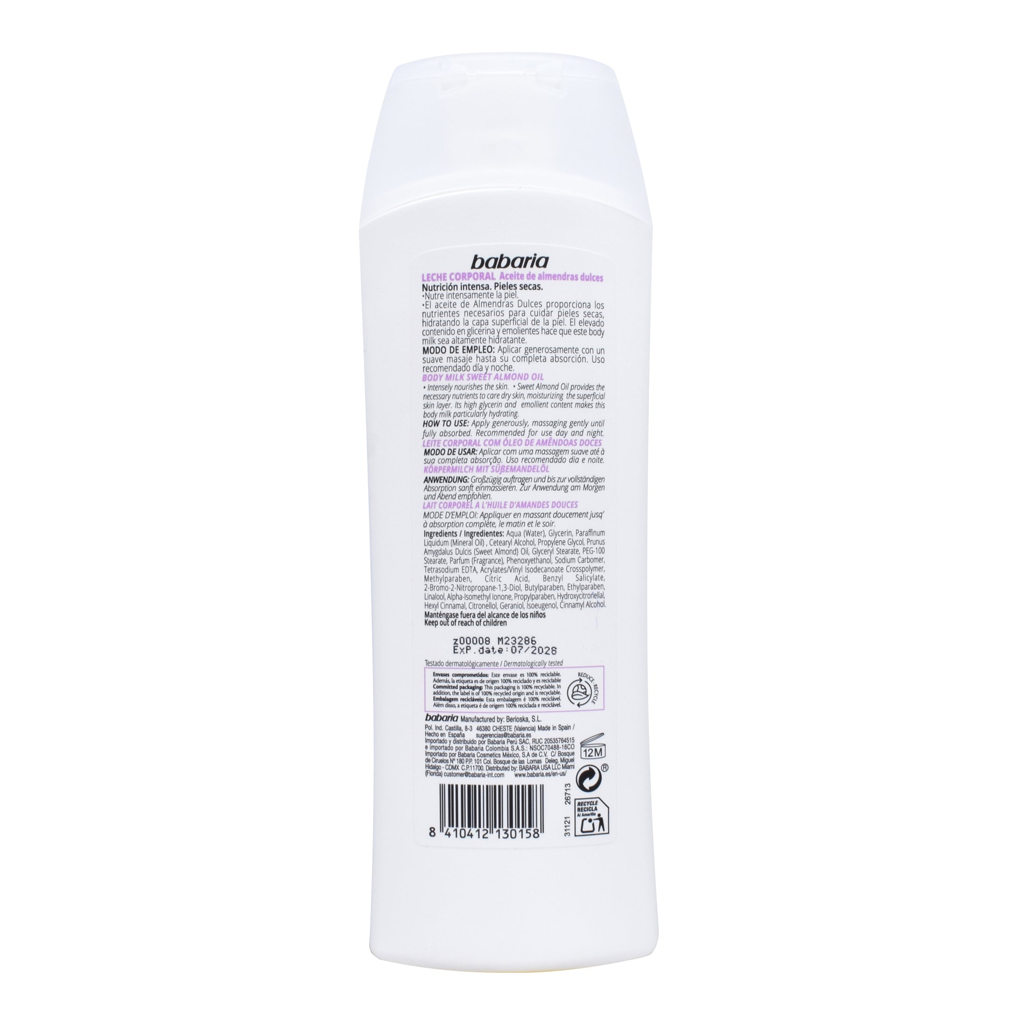 Leche Corporal Almendras Dulces 400 Ml