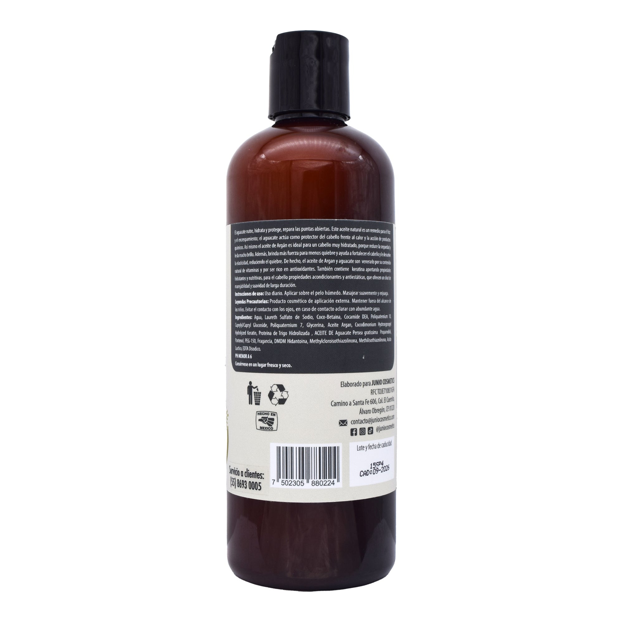 Shampoo Aceite De Argan Keratina Aceite Aguacate 500 Ml