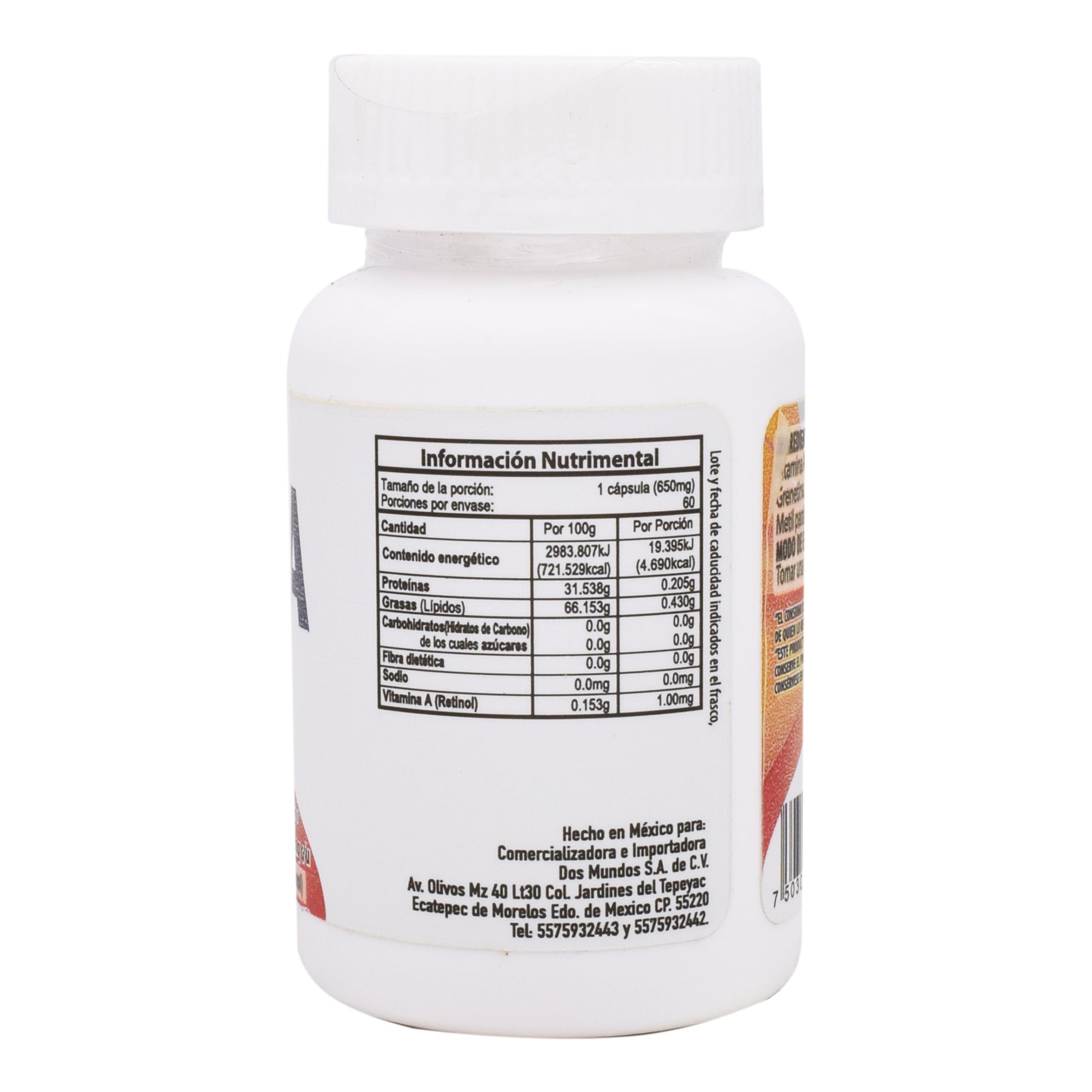 Vitamina A Retinol 650 Mg 60 Cap