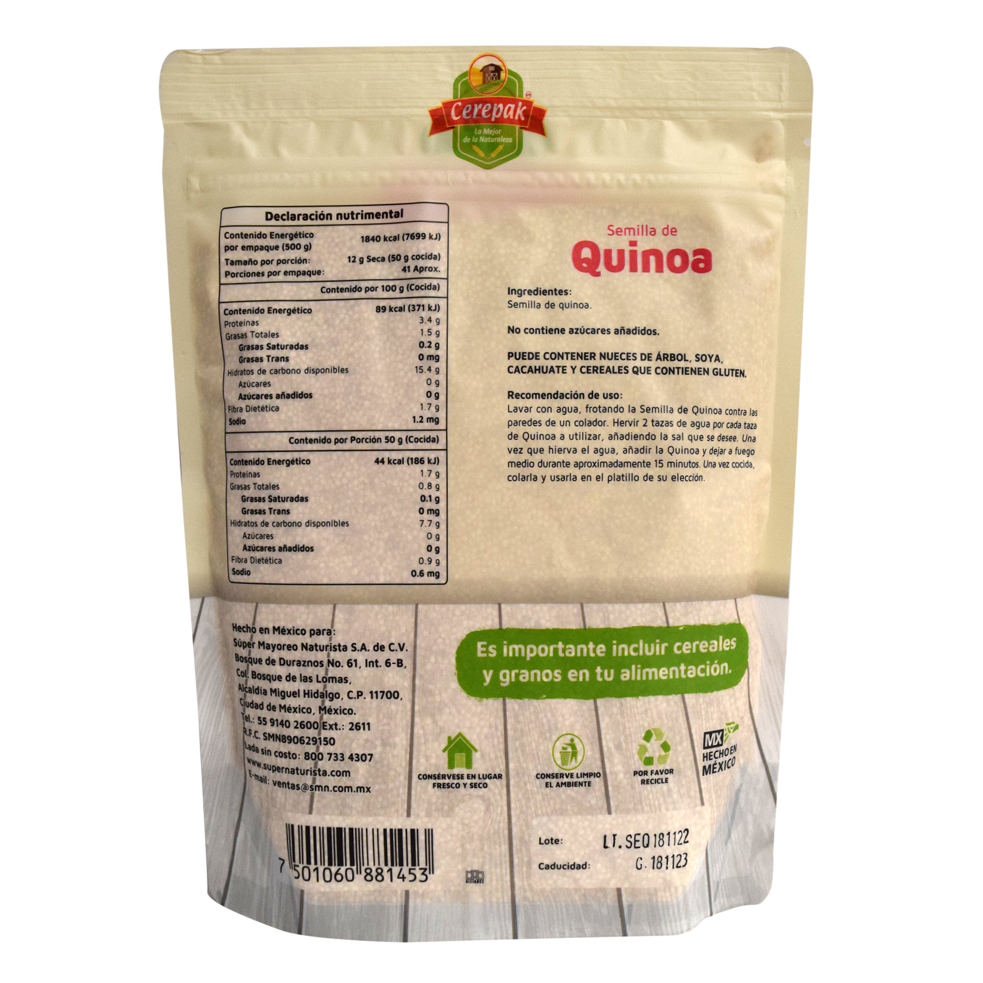 Semilla  De Quinoa 500 G