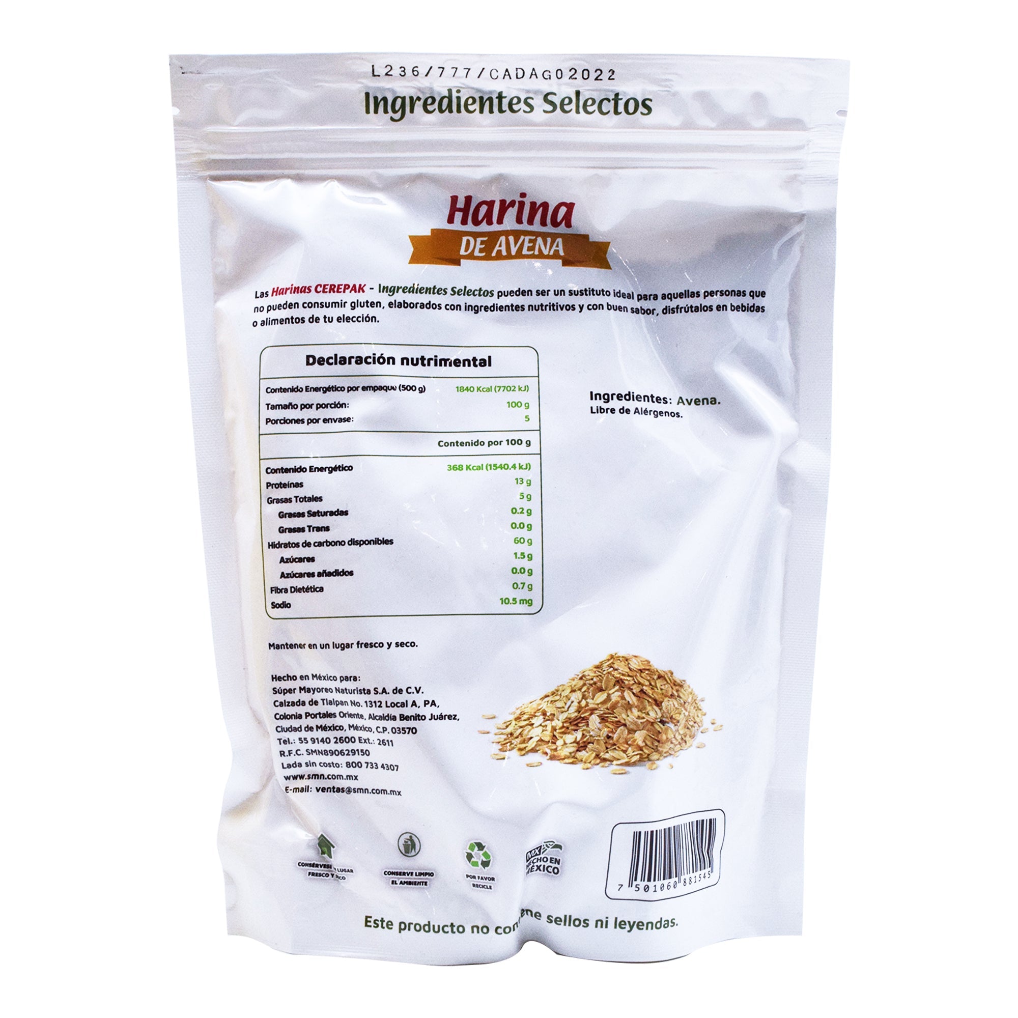 Harina De Avena 500 G