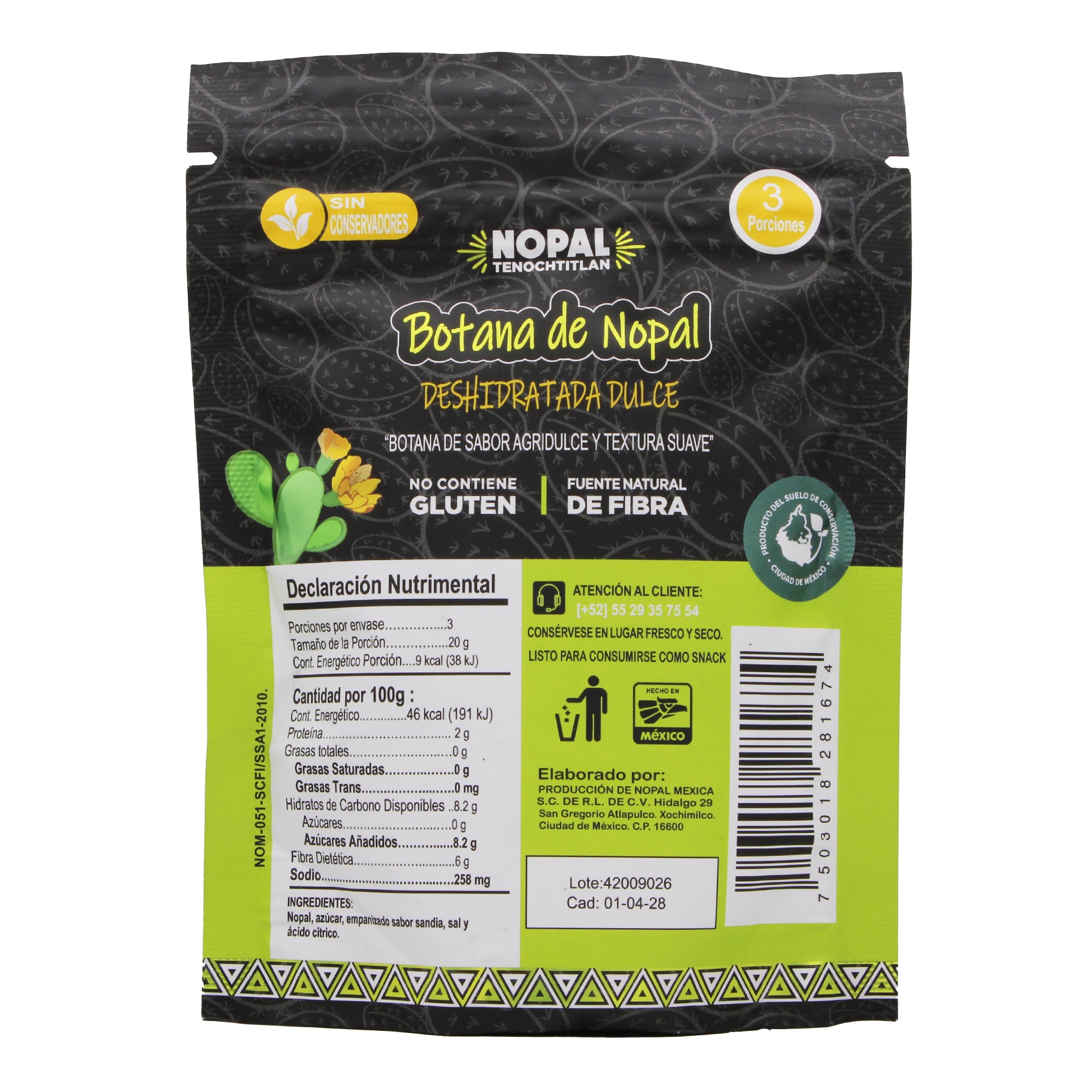 Nopal Deshidratado Dulce 60 G