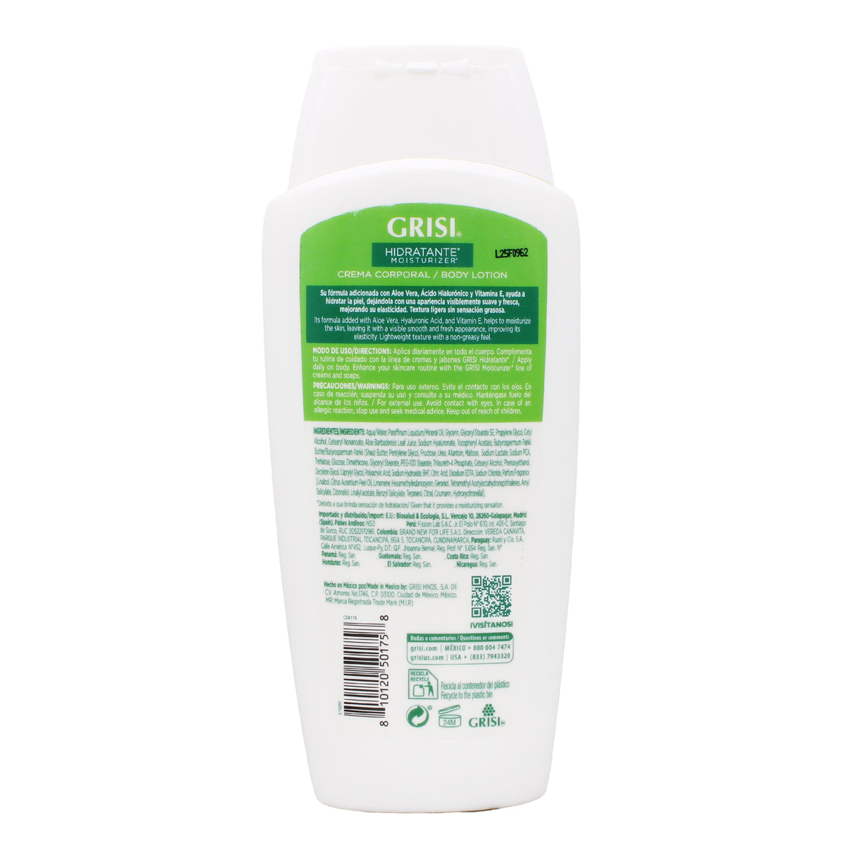 Crema Corporal Aloe Vera 400 Ml