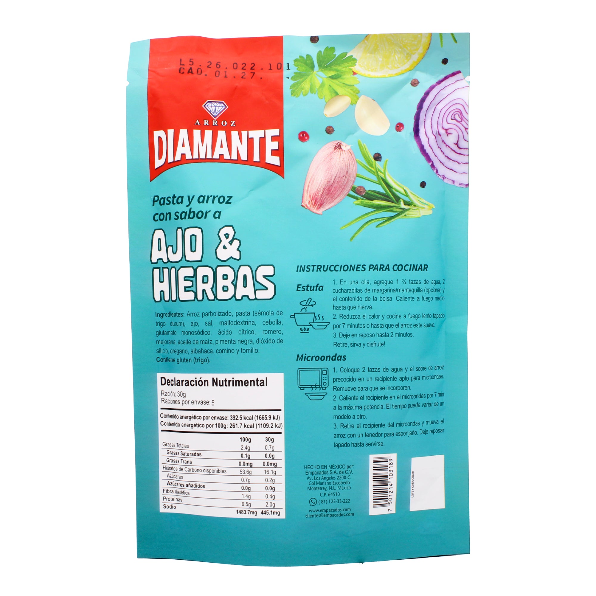 Pasta Arroz Ajo Y Hierbas Instantaneo 150 G
