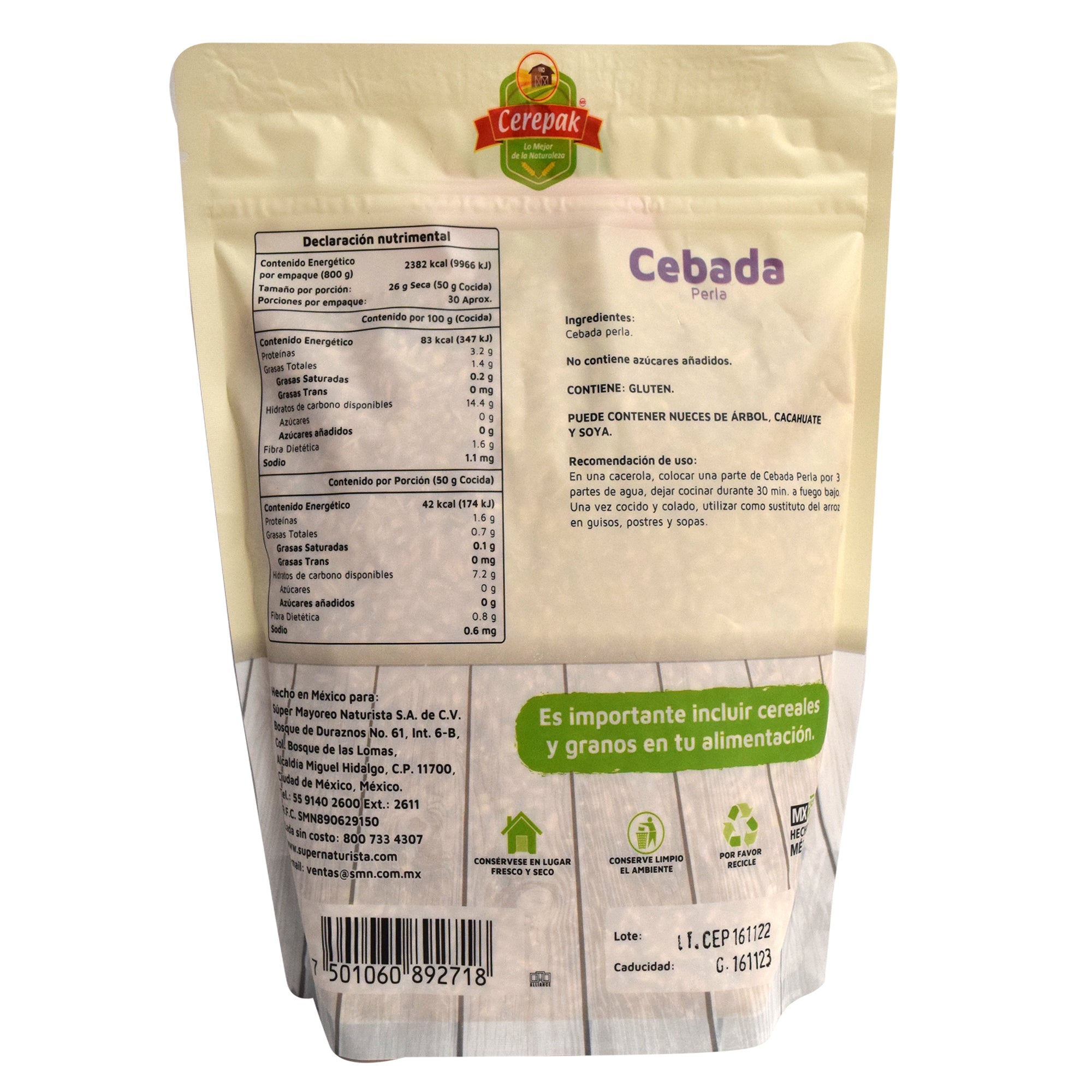 Cebada Perla  800 G