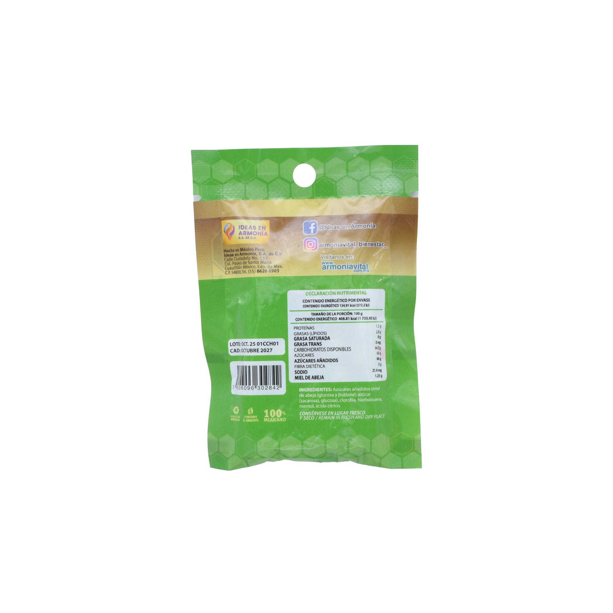 Caramelo Miel Clorofila Hierbabuena 25 G (PAQUETE 6)