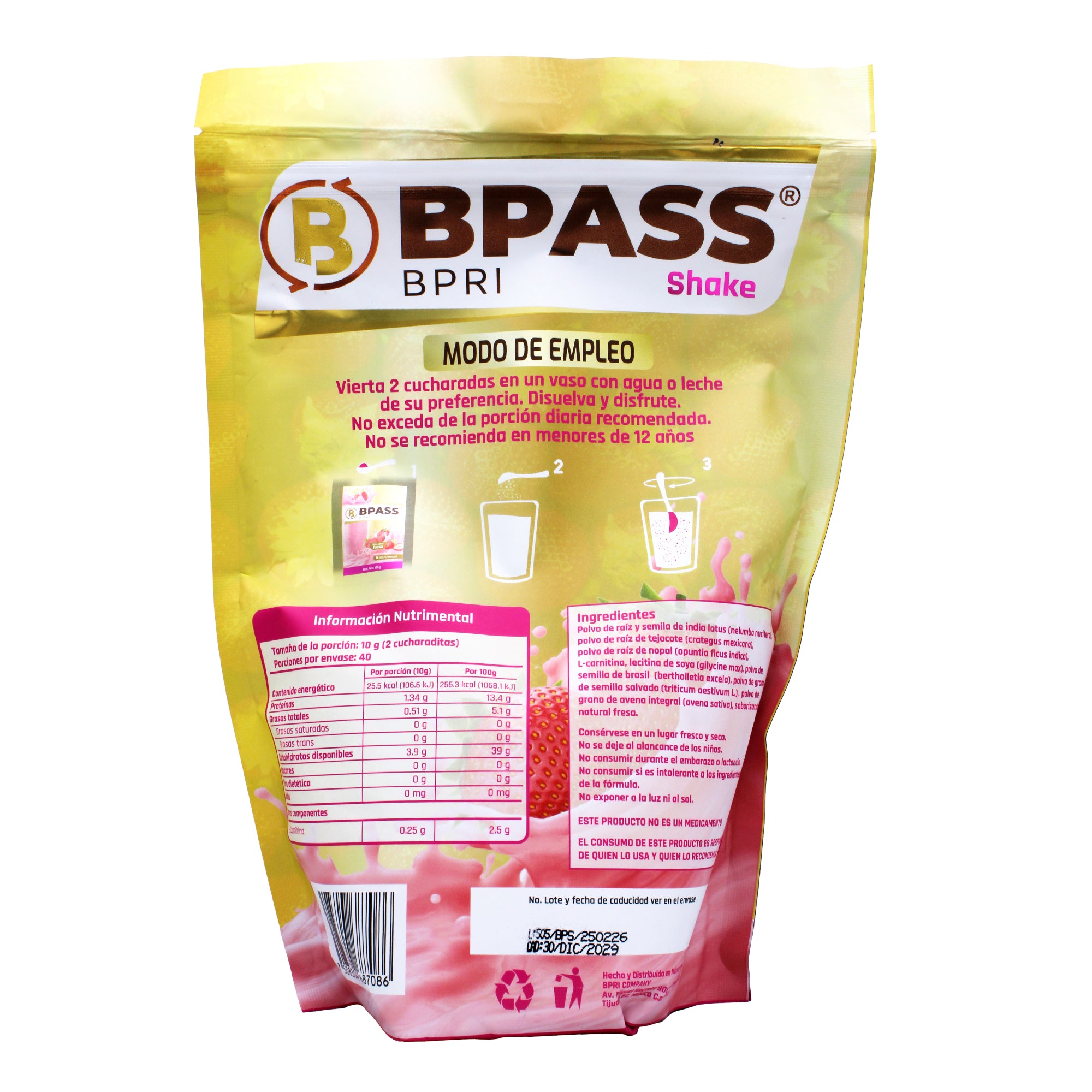 Bpass Shake Fresa 400 G