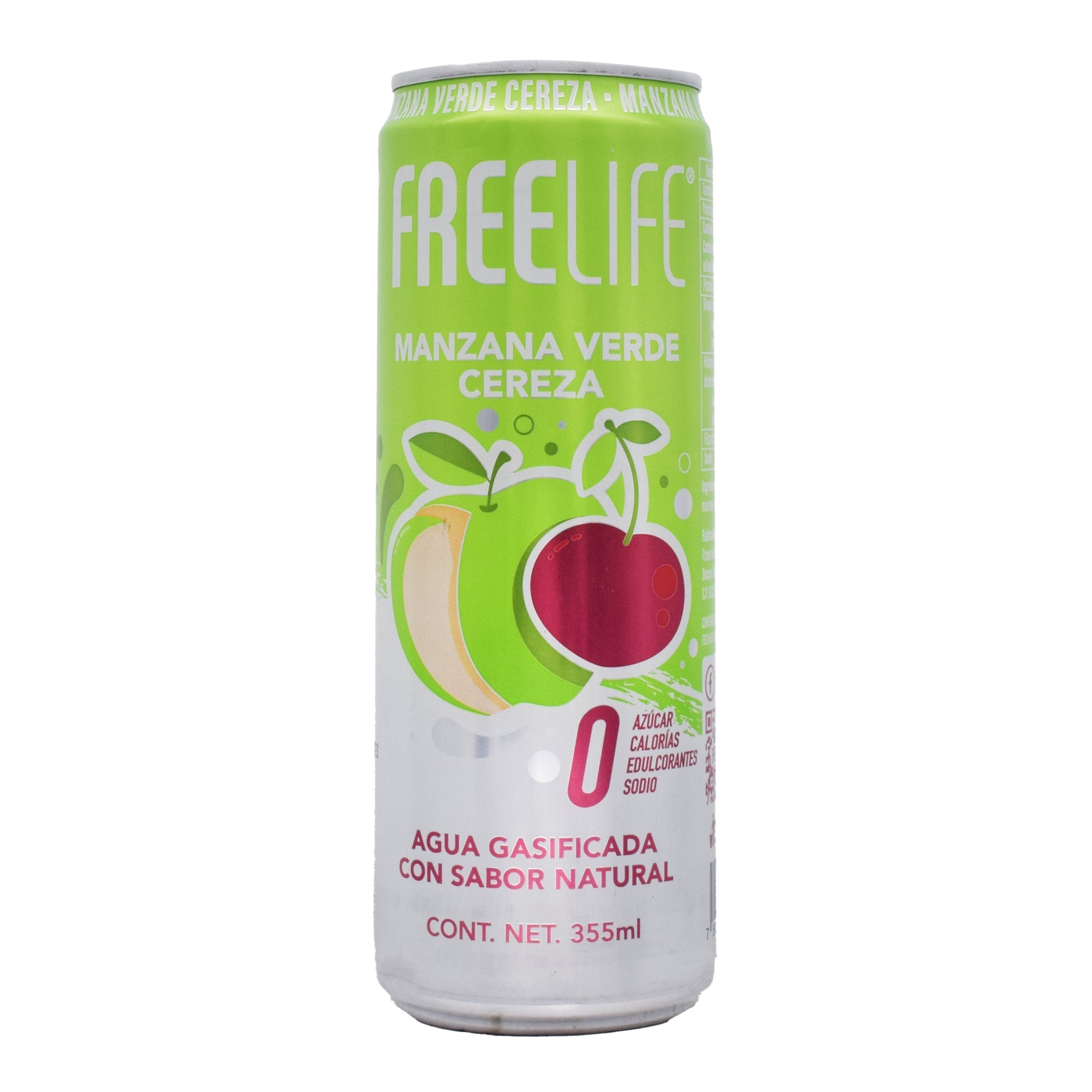 Agua Gasificada Manzana Verde Cereza 355 Ml