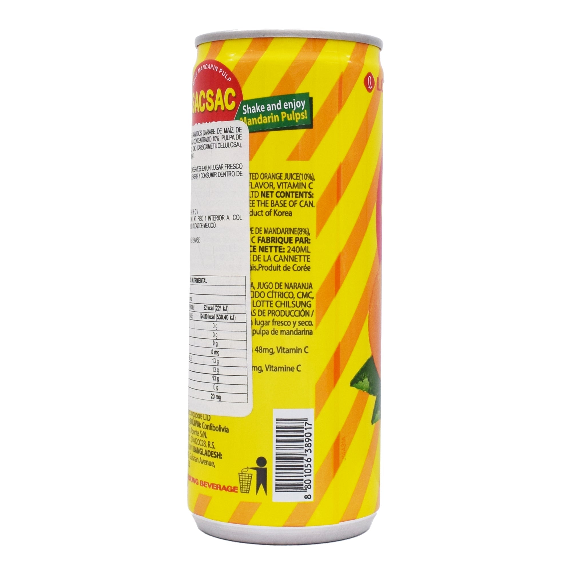 Bebida Jugo De Naranja Concentrado Y Pulpa De Mandarina 240 Ml