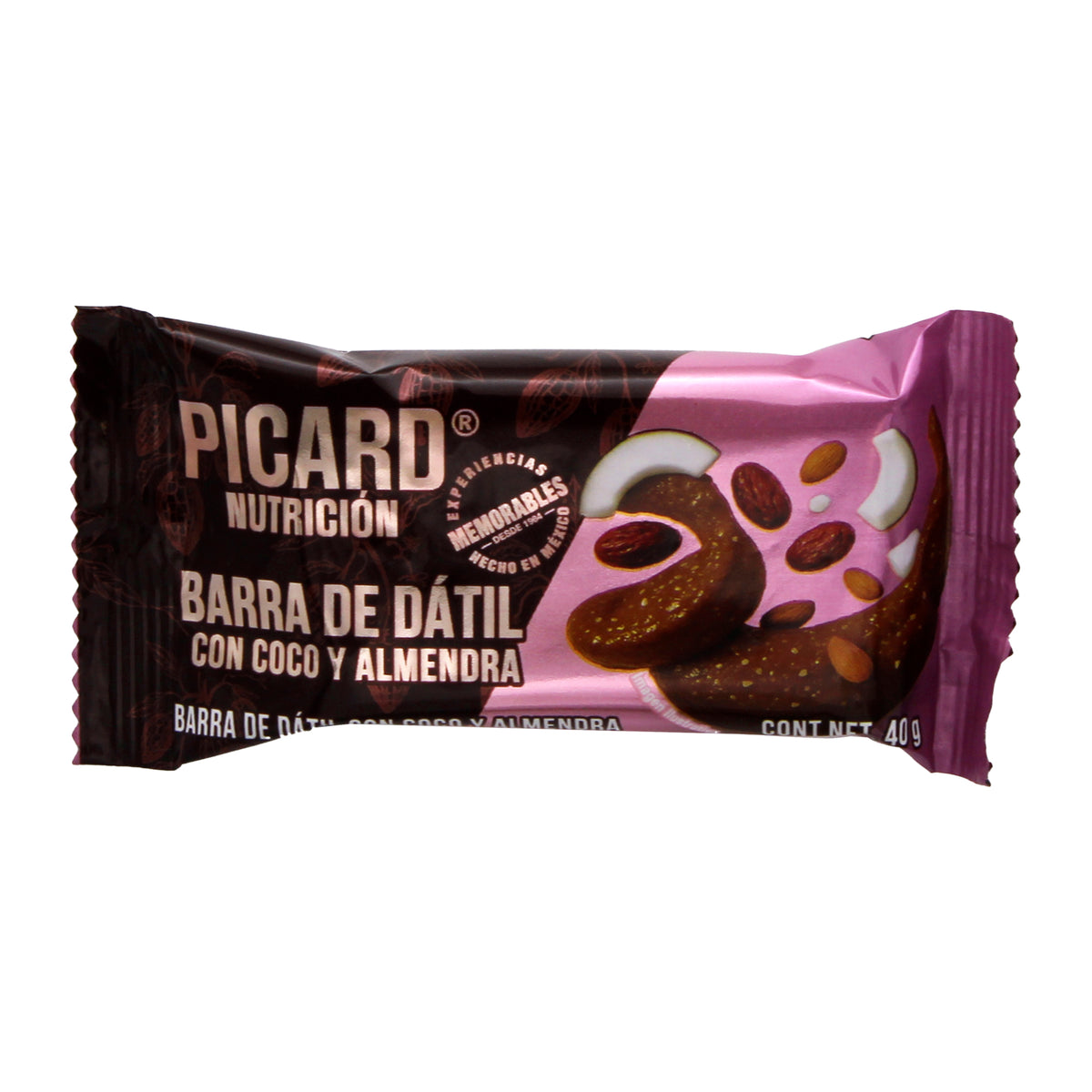 Barra Datil Coco Almendra 40 G (PAQUETE 12)