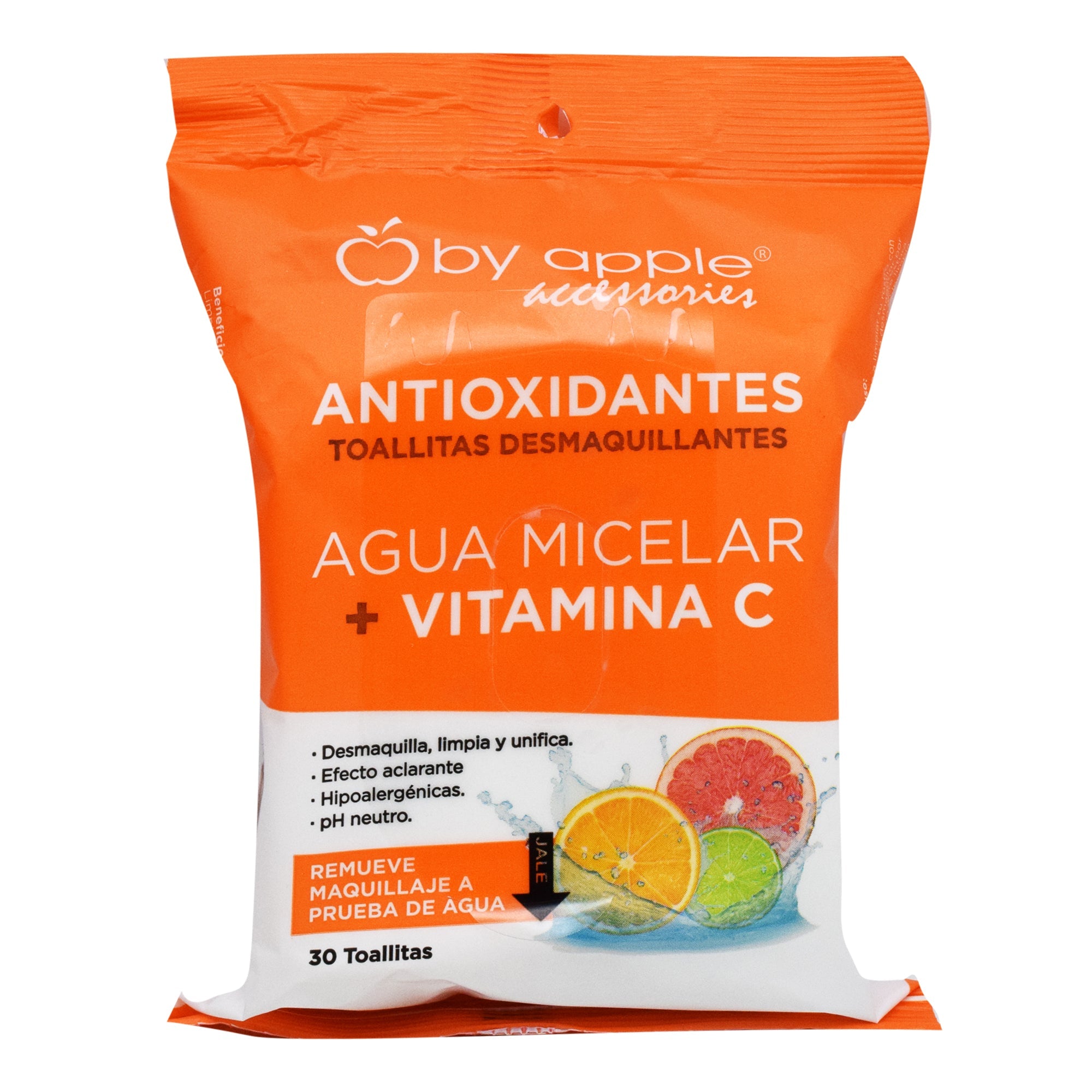 Toallita Desmaquillante Con Agua Micelar Y Vitamina C 30 Pzas