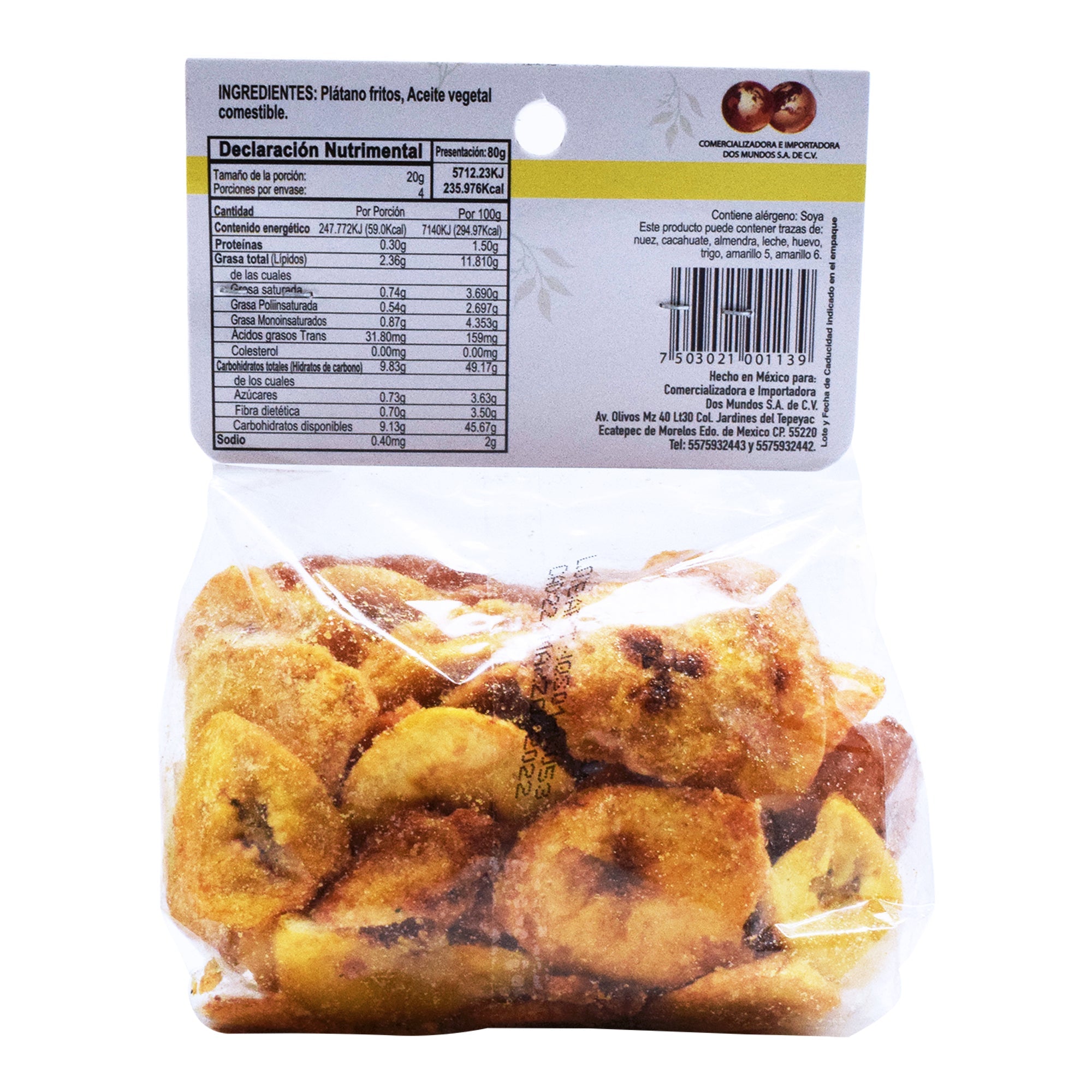 Hojuelas De Platano 80 G