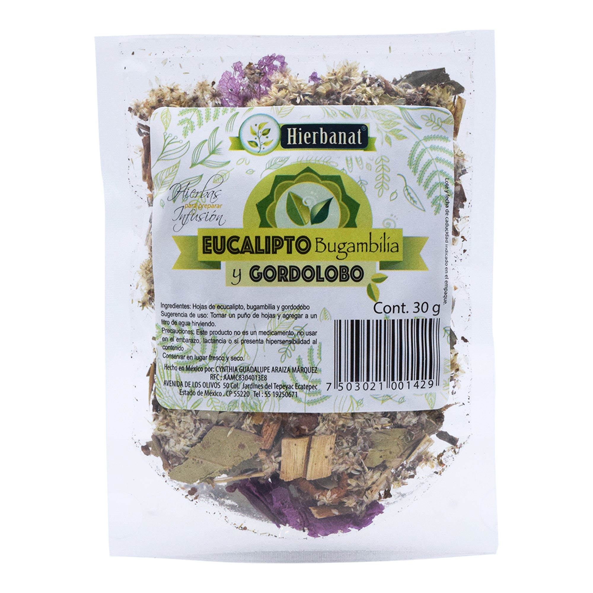 Eucalipto Bugambilia Y Gordolobo 30 G