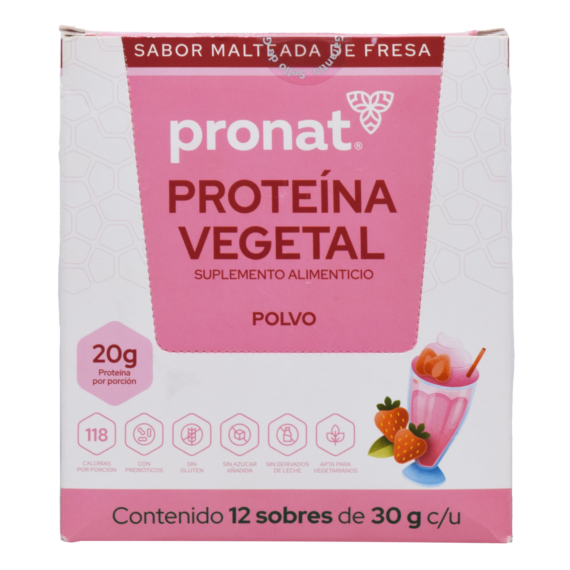 Proteina Vegetal Fresa 30 G (PAQUETE 12)