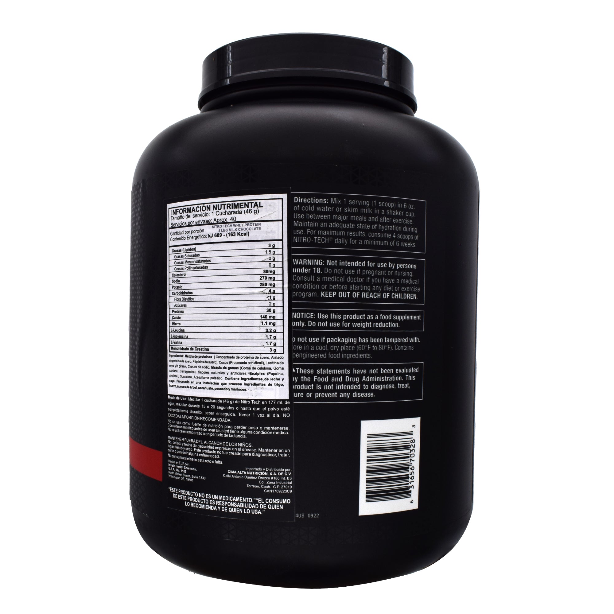 Mt Nitro Tech Whey Protein Chocolate 4 Lb