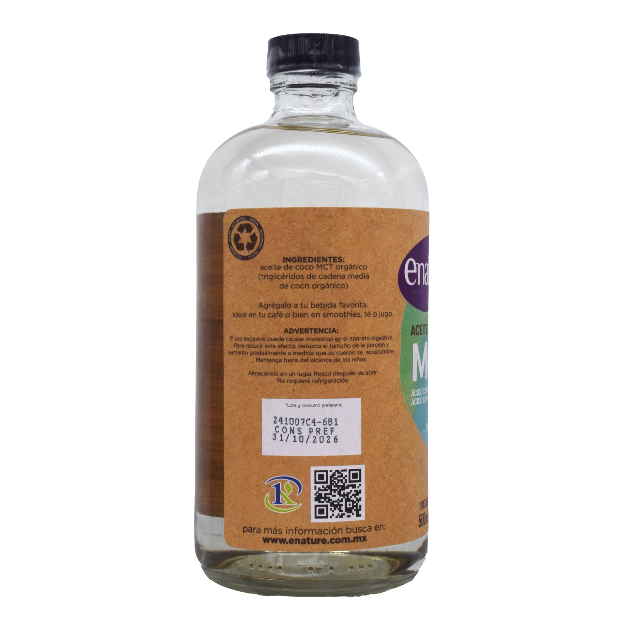 Aceite De Coco Mct Organico 500 Ml