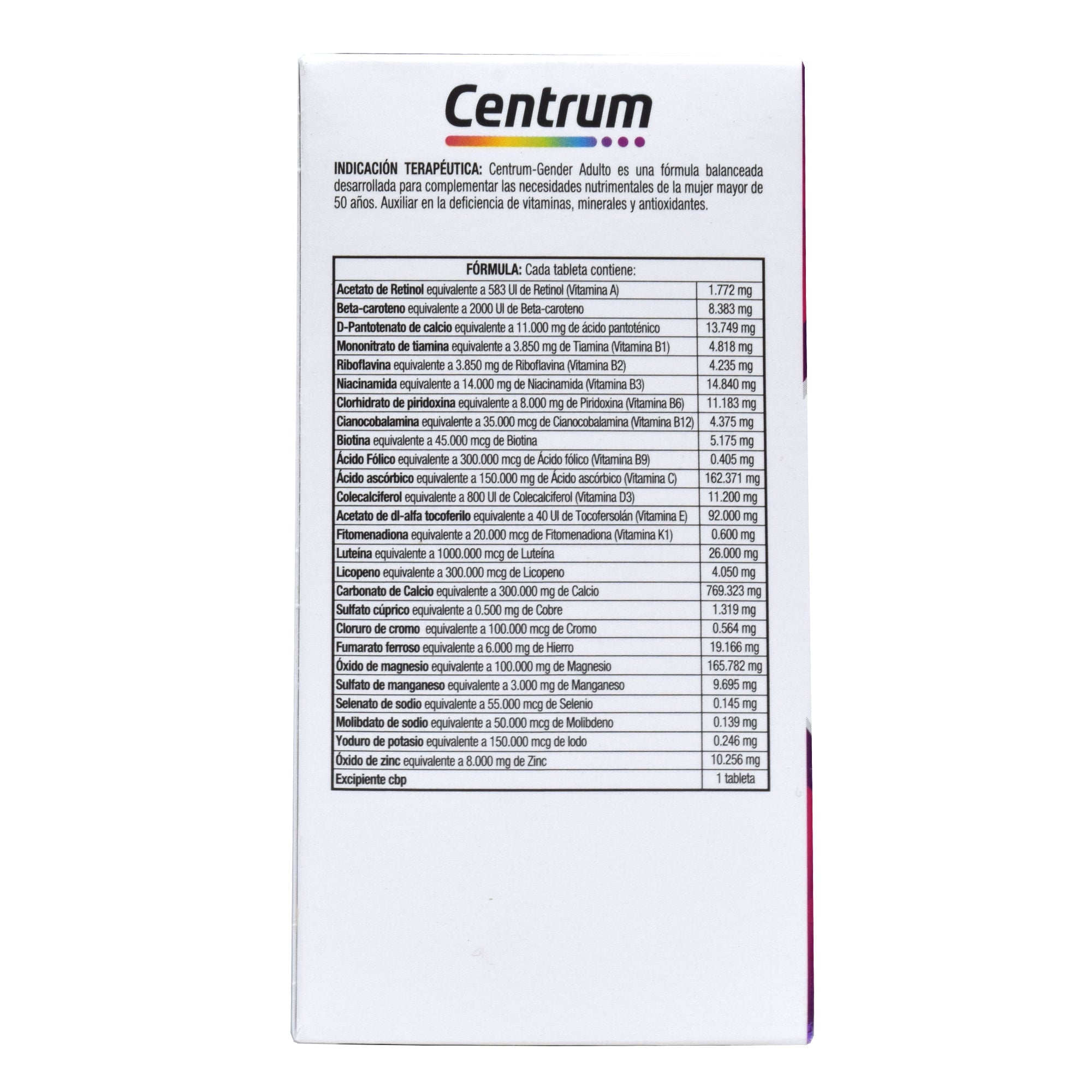 Centrum Multivitaminico Gender Mujeres 60 Tab