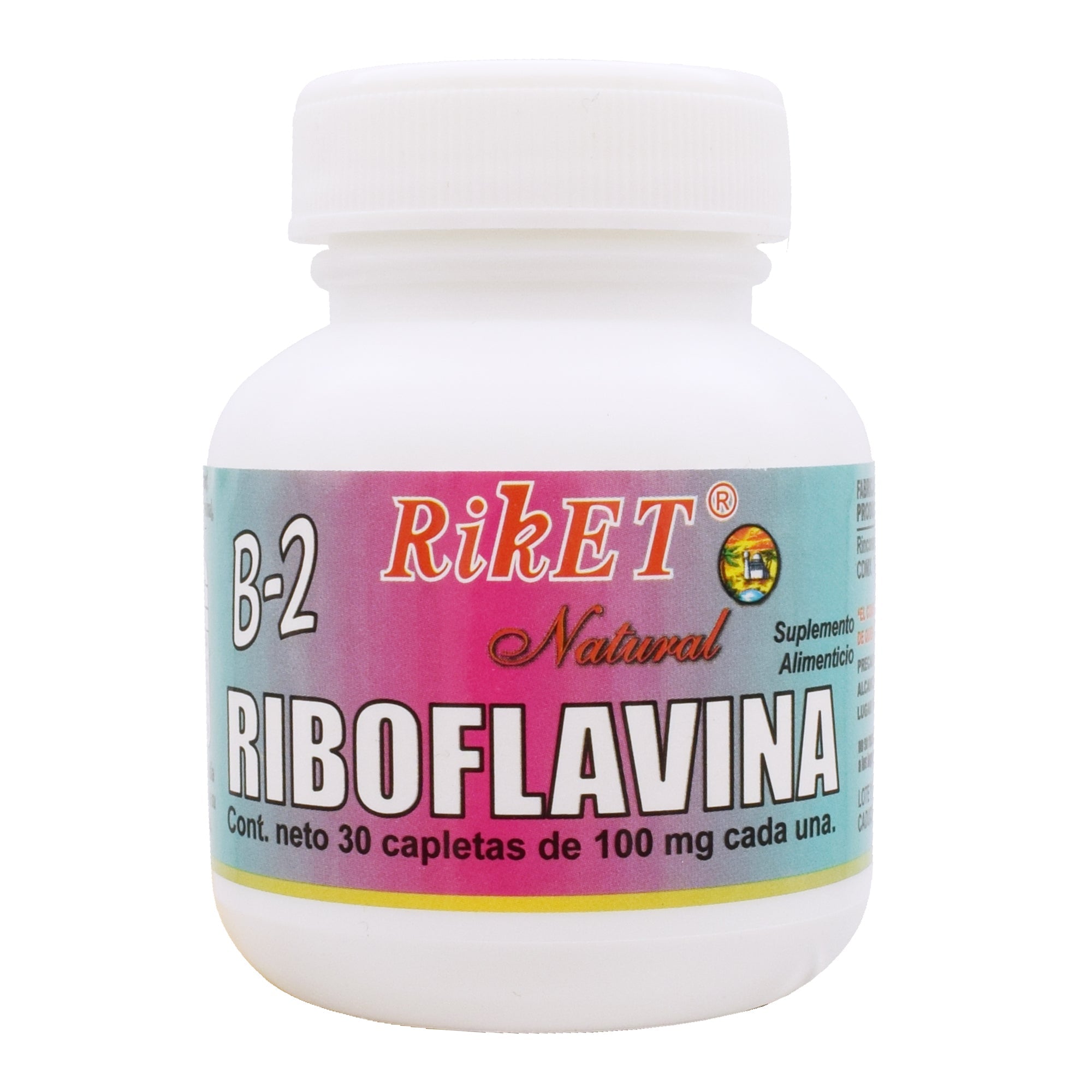 Vitamina B2 Riboflavina 100 Mg 30 Cap