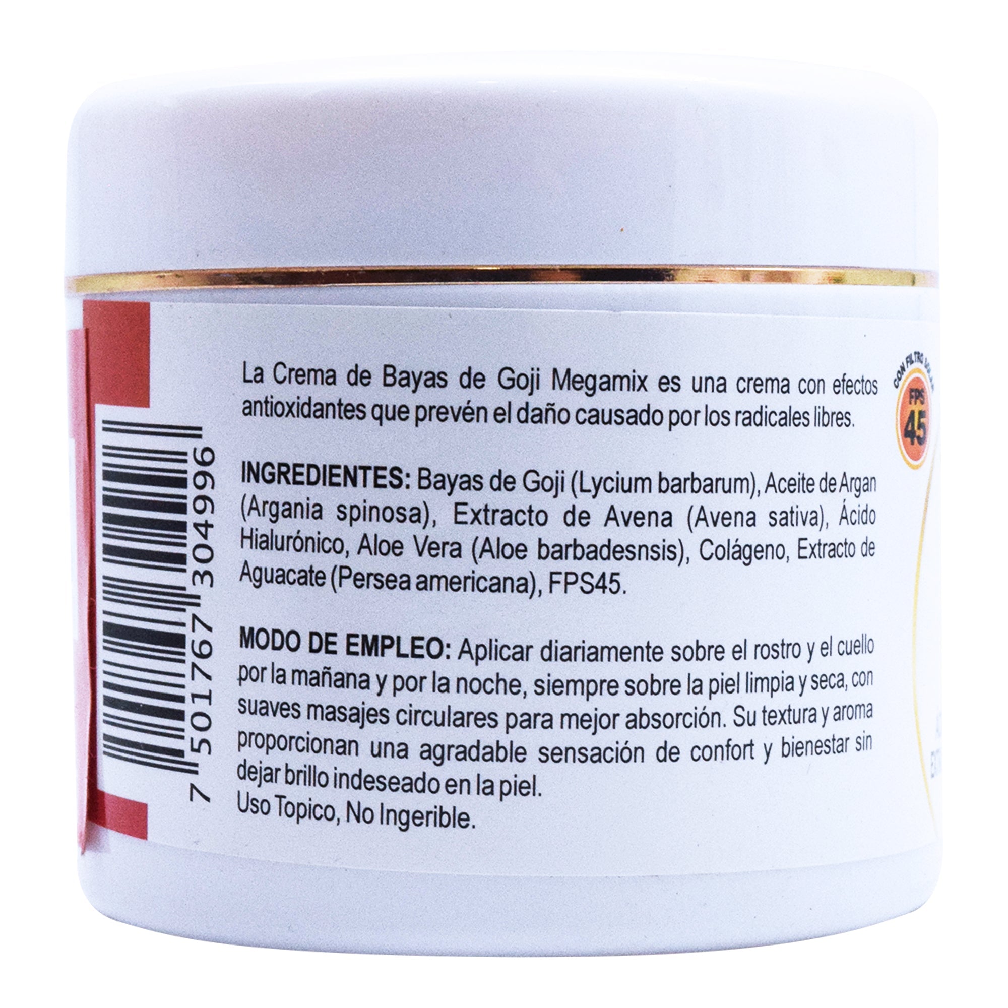 Crema Humectante De Bayas De Goji 120 G