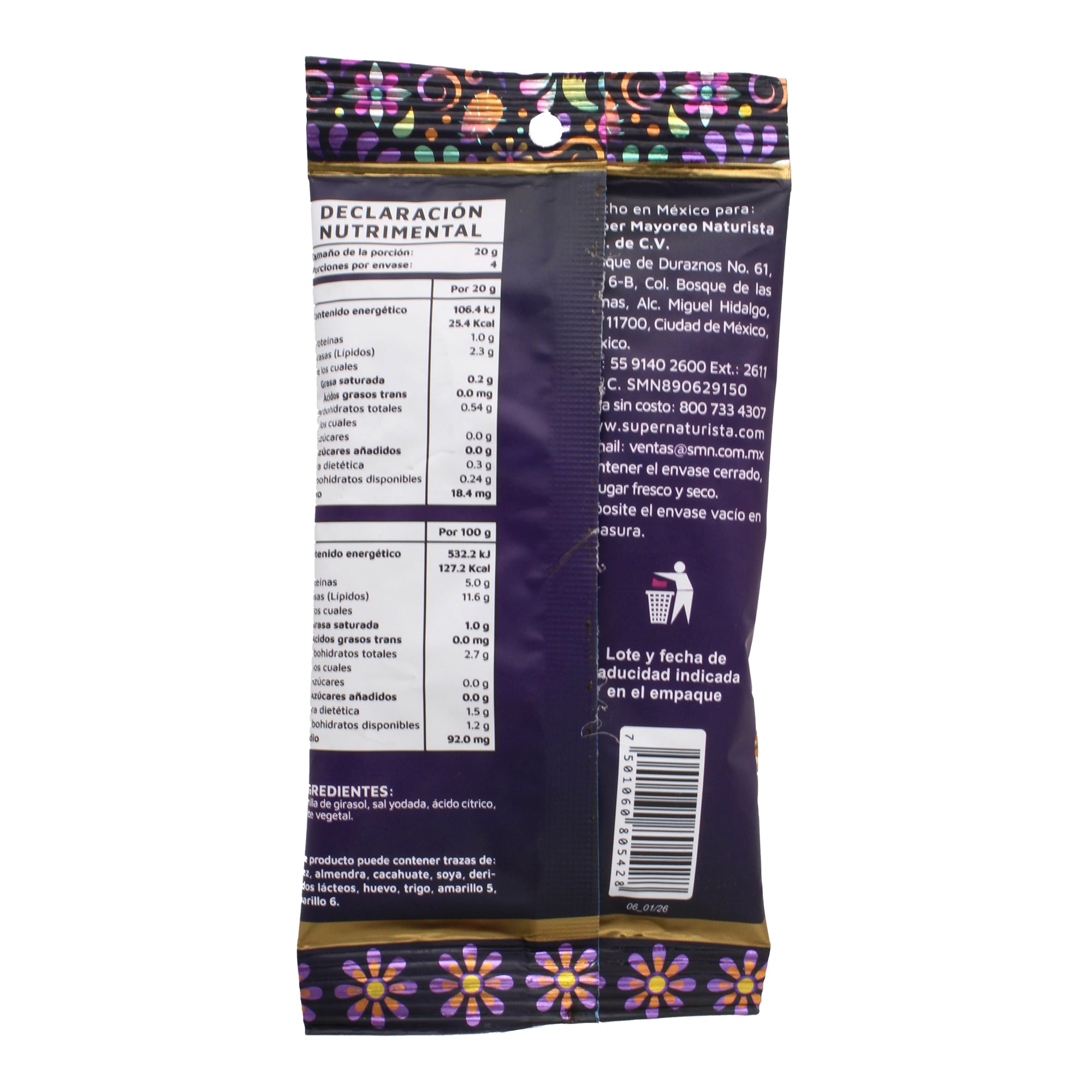Semilla De Girasol Con Sal 80 G