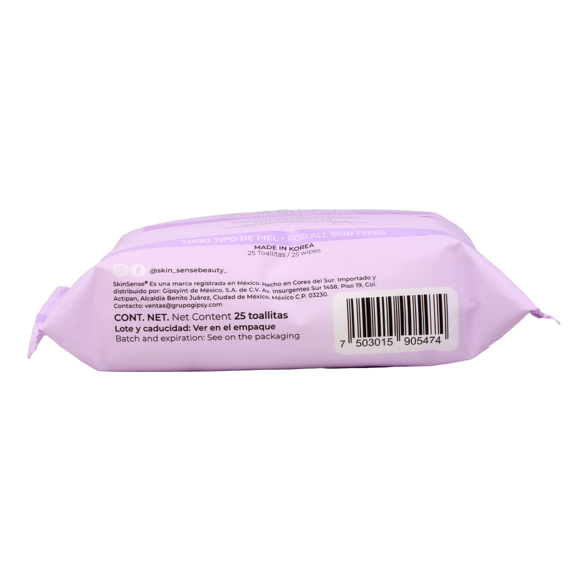 Toallitas Desmaquillantes Aceite Semilla De Uva 25 Pzas