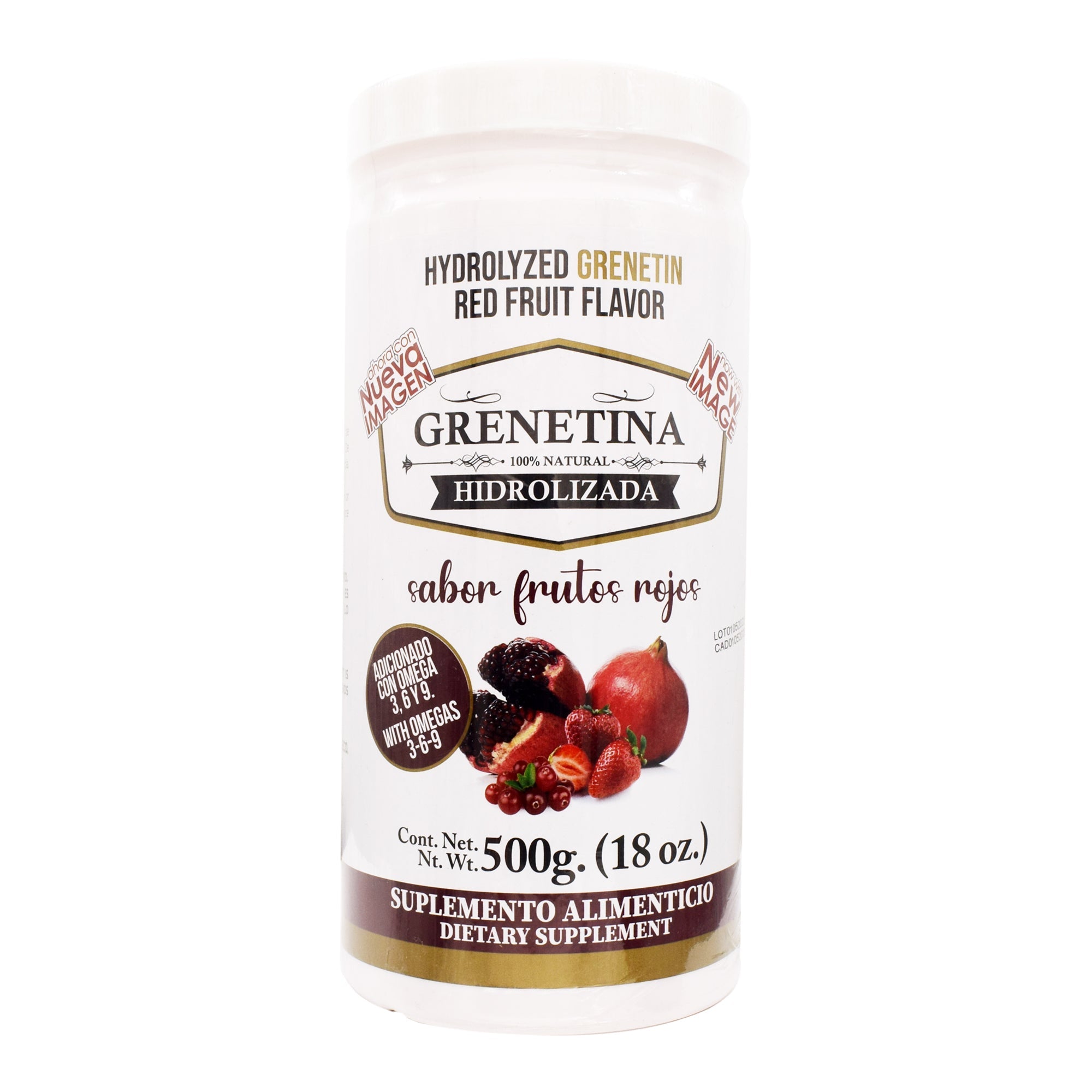 Grenetina Hidrolizada Sabor Frutos Rojos 500 G