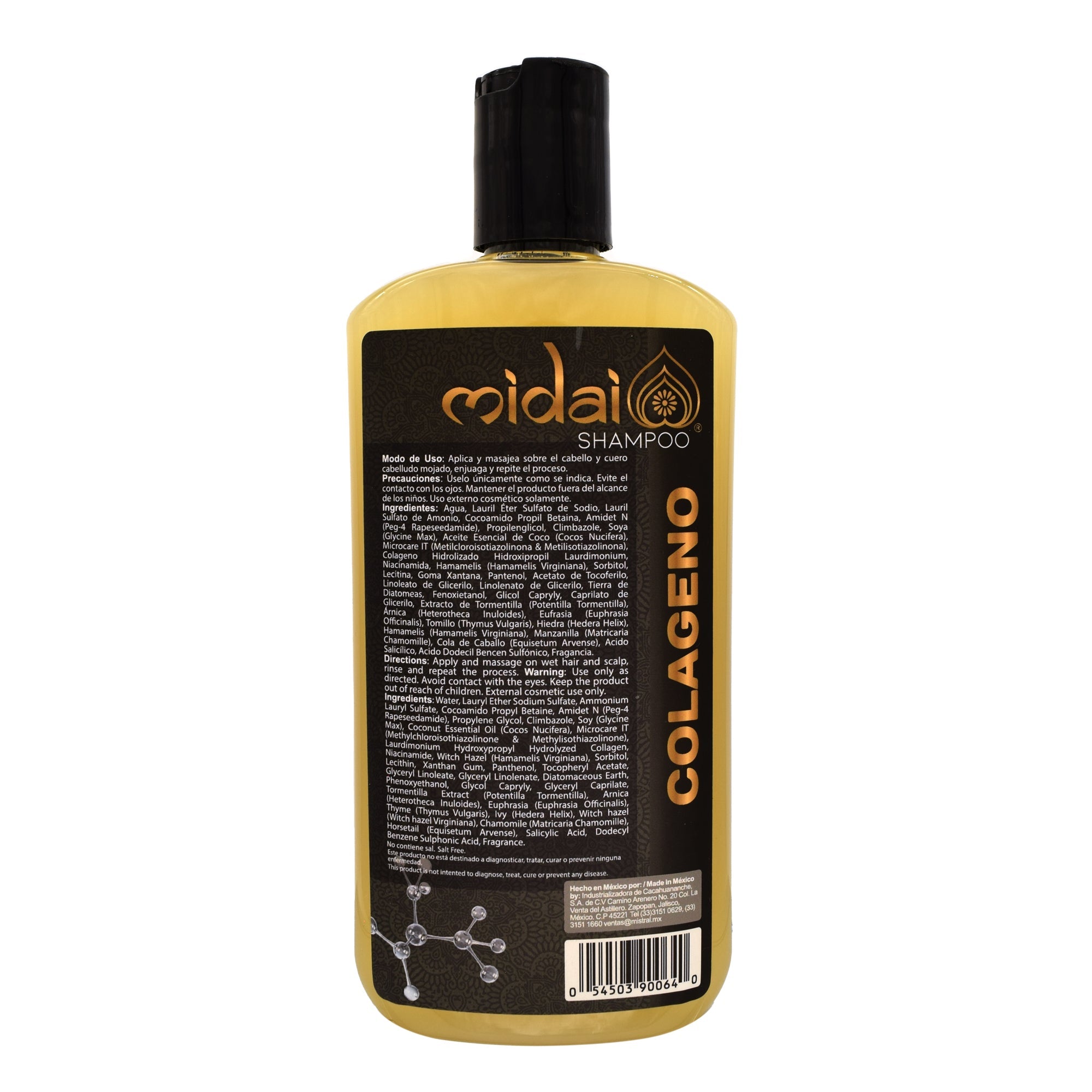 Shampoo Colageno Proteina De Soya Y Vitamina B3 500 Ml