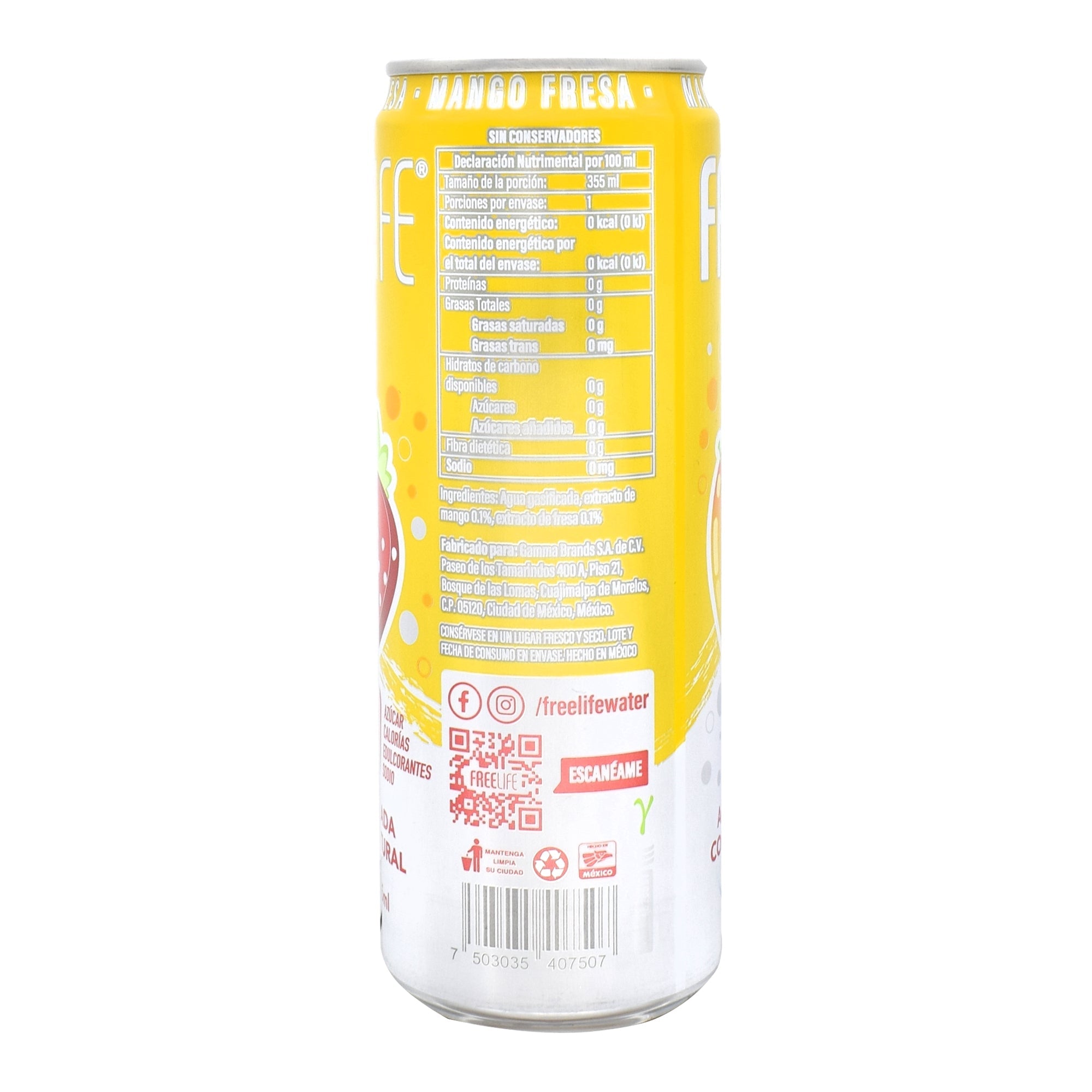 Agua Gasificada Mango Fresa 355 Ml