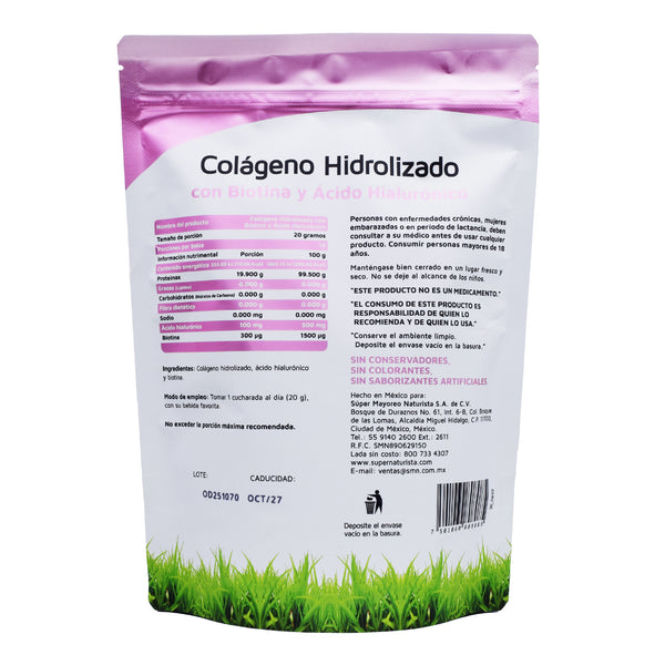 Colageno Hidrolizado Puro Con Biotina Y Acido Hialuronico 300 G