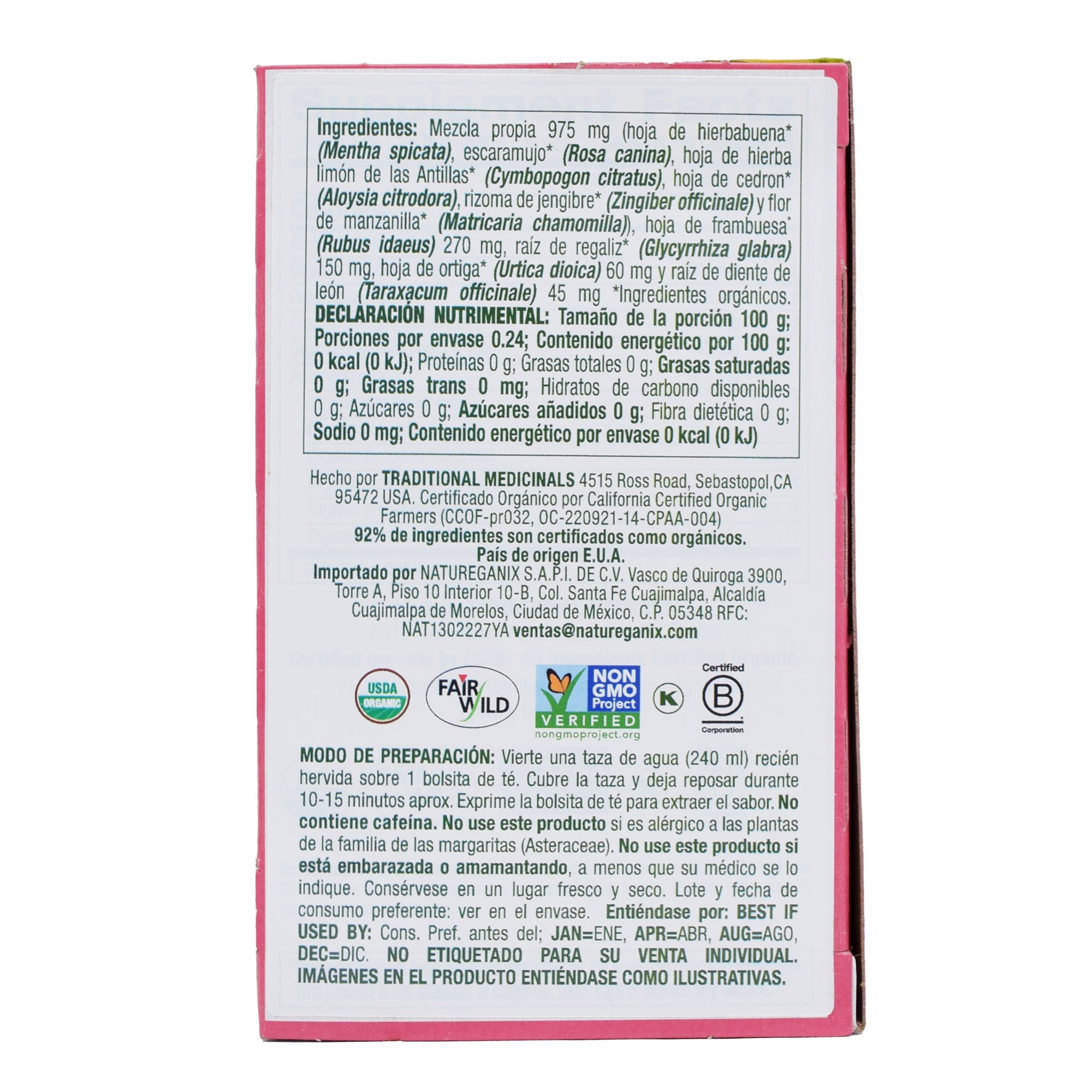 Te Hoja De Frambuesa 16 Sob 1.5 G C/u