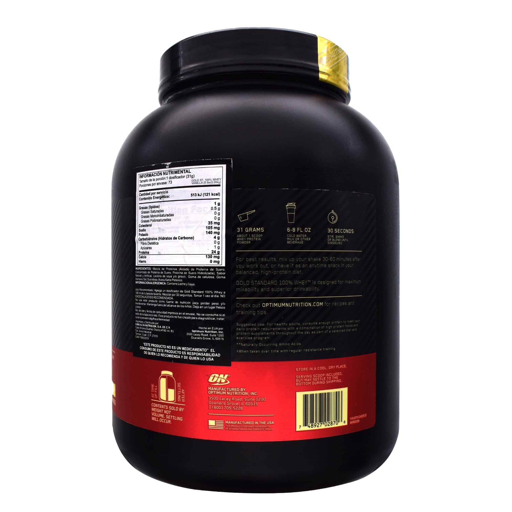 On 100% Whey Gold Std Vainilla 2.26 K