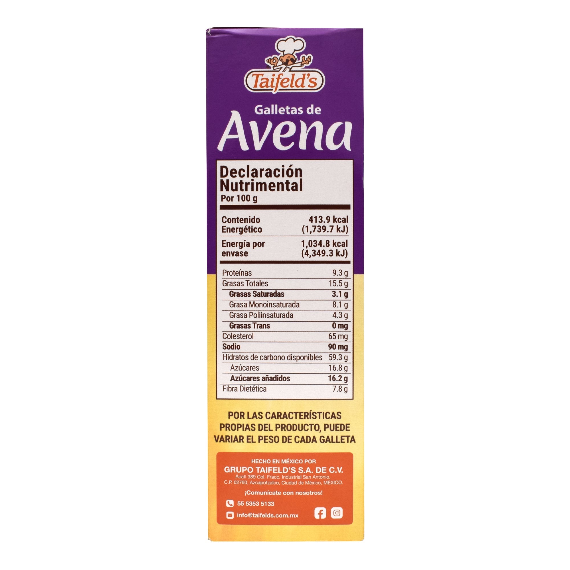 Galletas De Avena  250 G