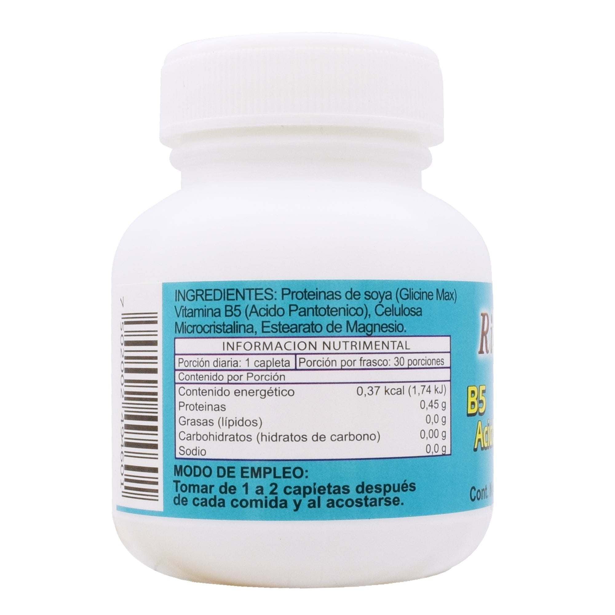 Vitamina B5 Pantotenico 400 Mg 30 Cap