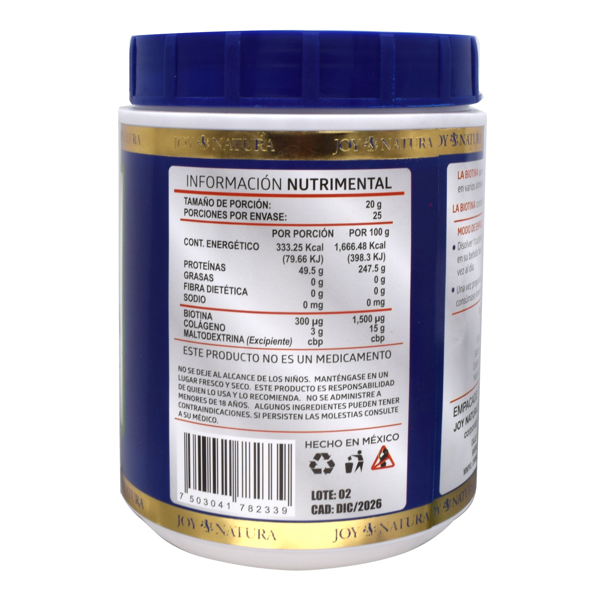 Biotina En Polvo 500 G