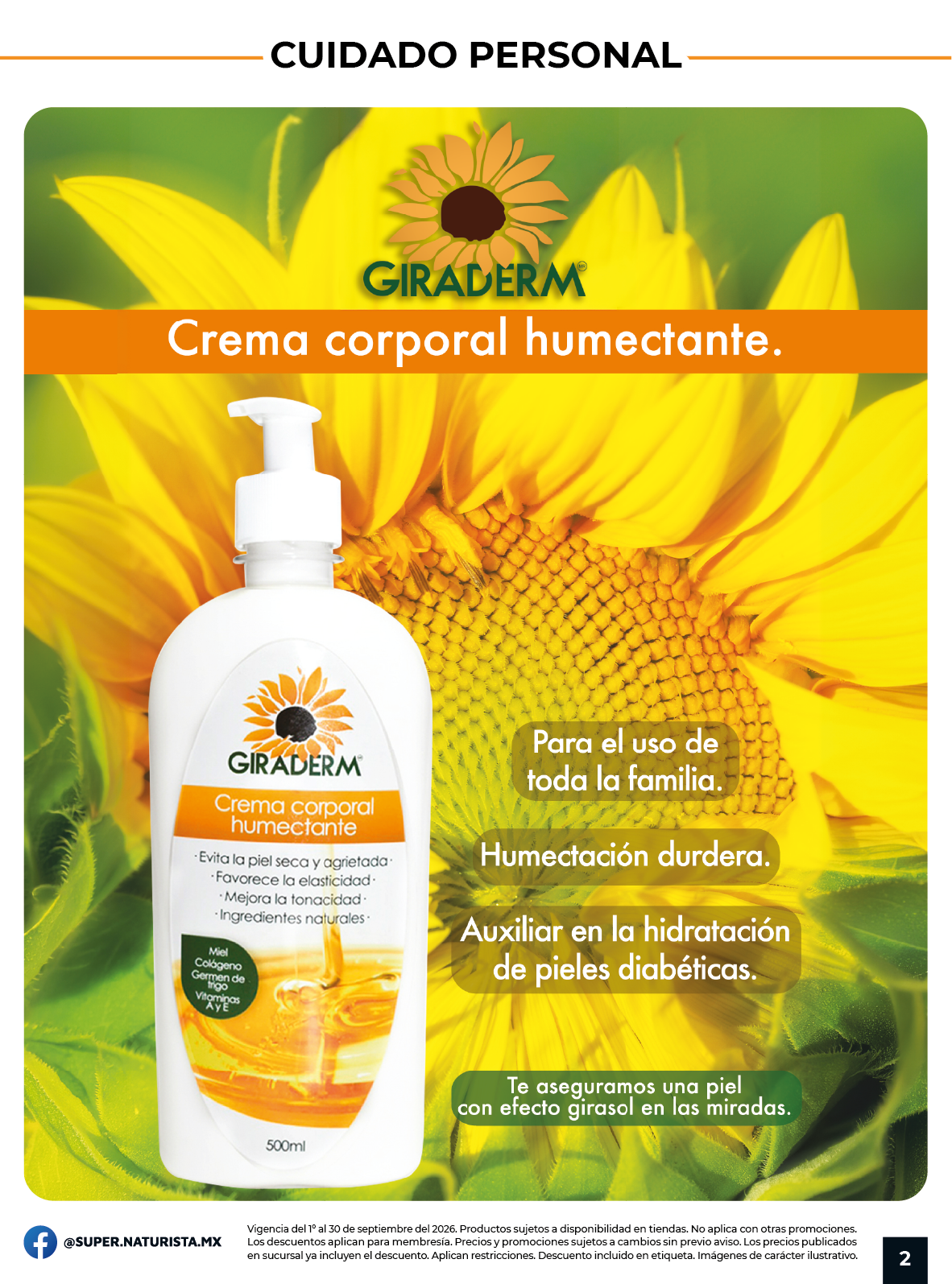Crema corporal humectante Giraderm con sábila y caléndula en la Gaceta Súper Naturista
